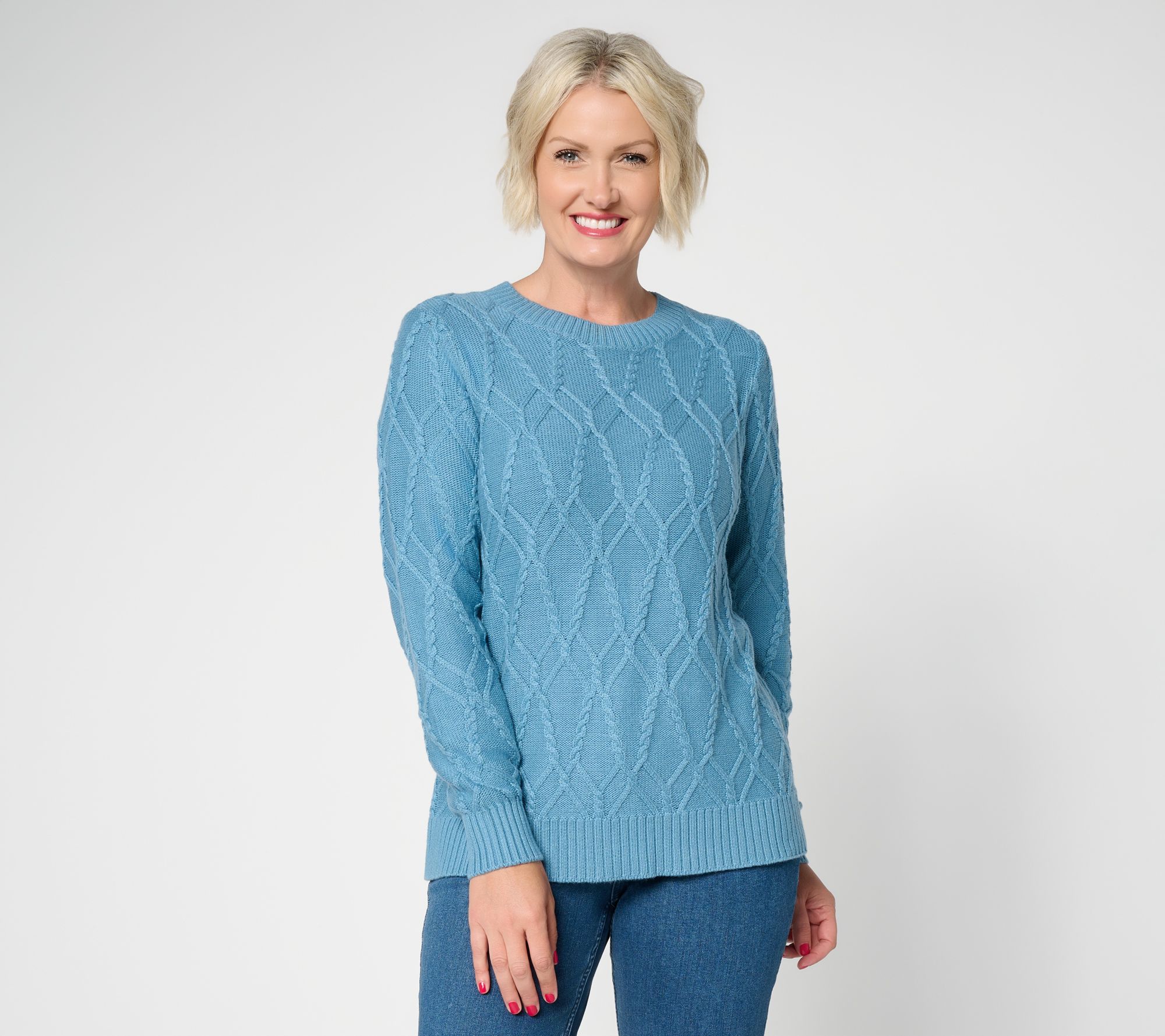 Joan Rivers Cable Knit Crewneck Sweater