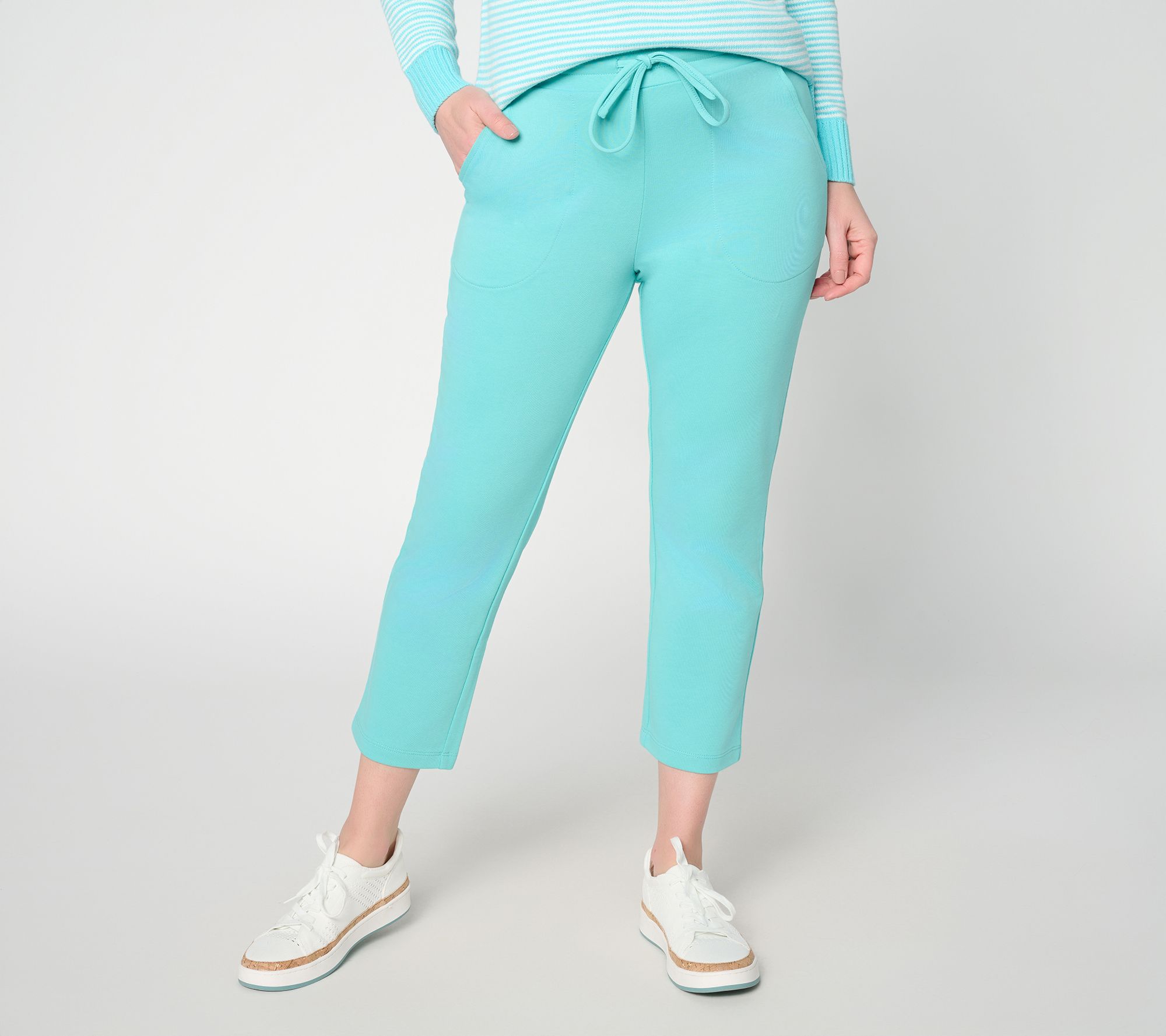 "As Is" Belle Beach by Kim Gravel Regular Seaside Sweats Drawstring Crop