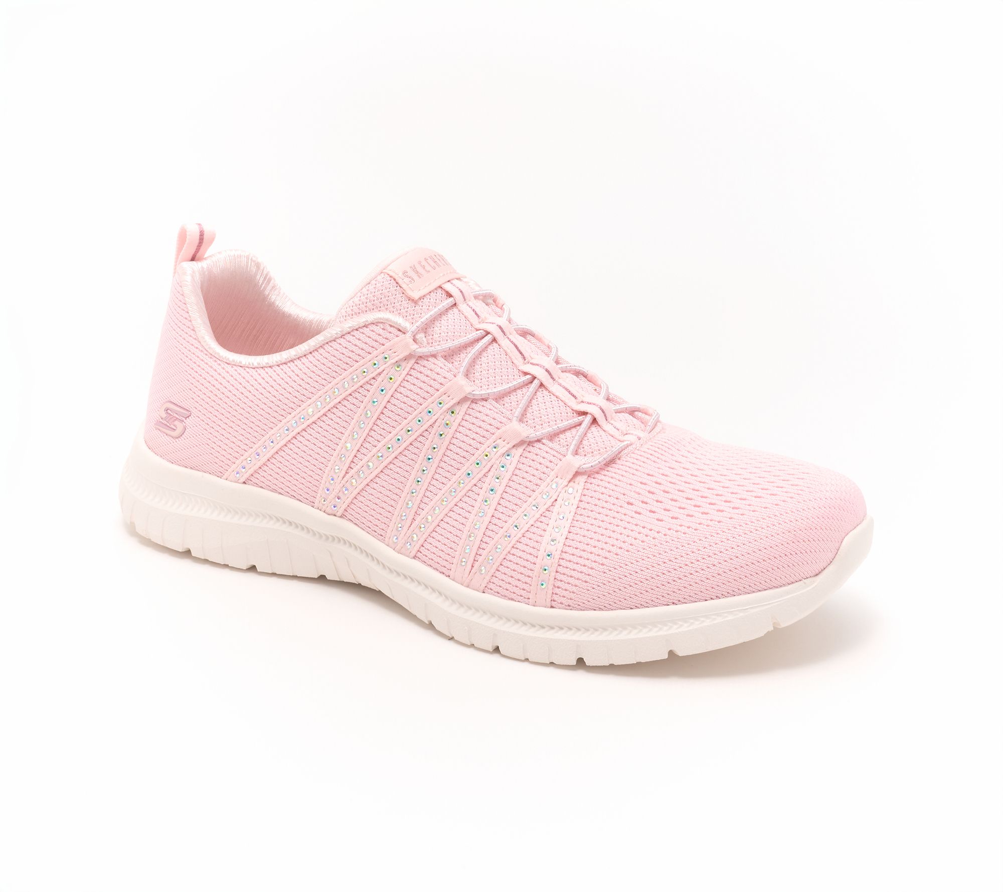 "As Is" Skechers Virtue Vegan Rhinestone Mesh Sneakers-Sparkl