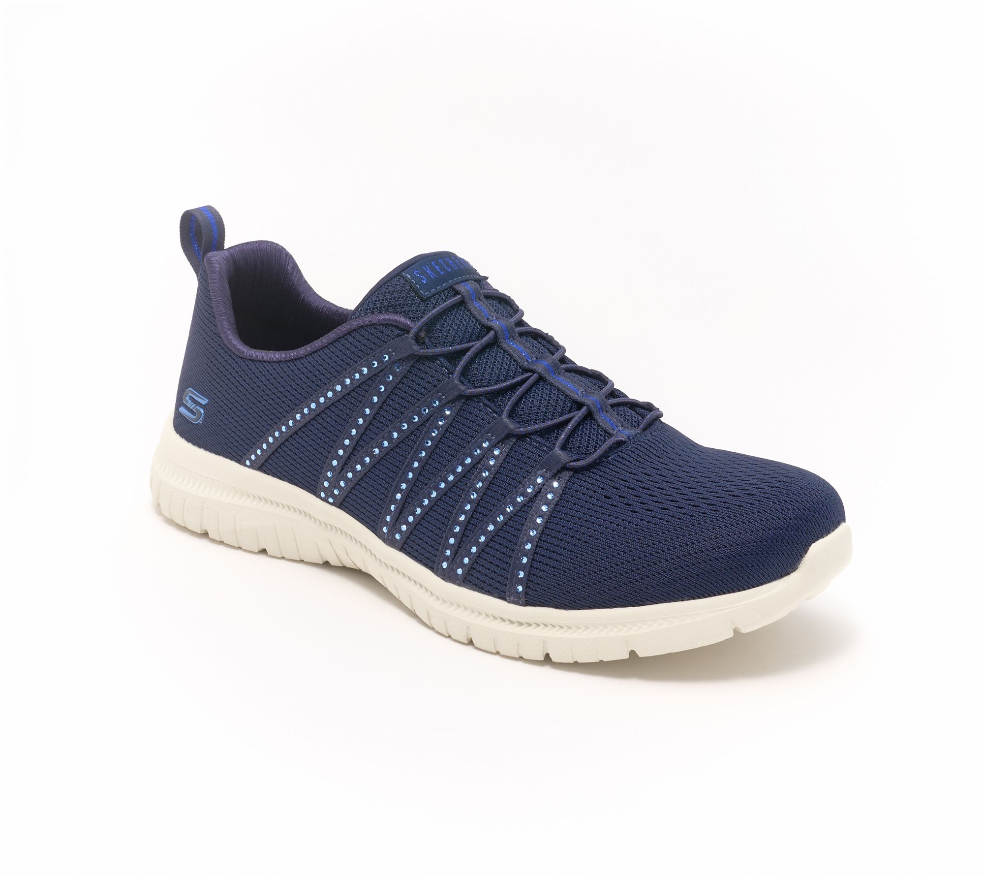 "As Is" Skechers Virtue Vegan Rhinestone Mesh Sneakers-Sparkl