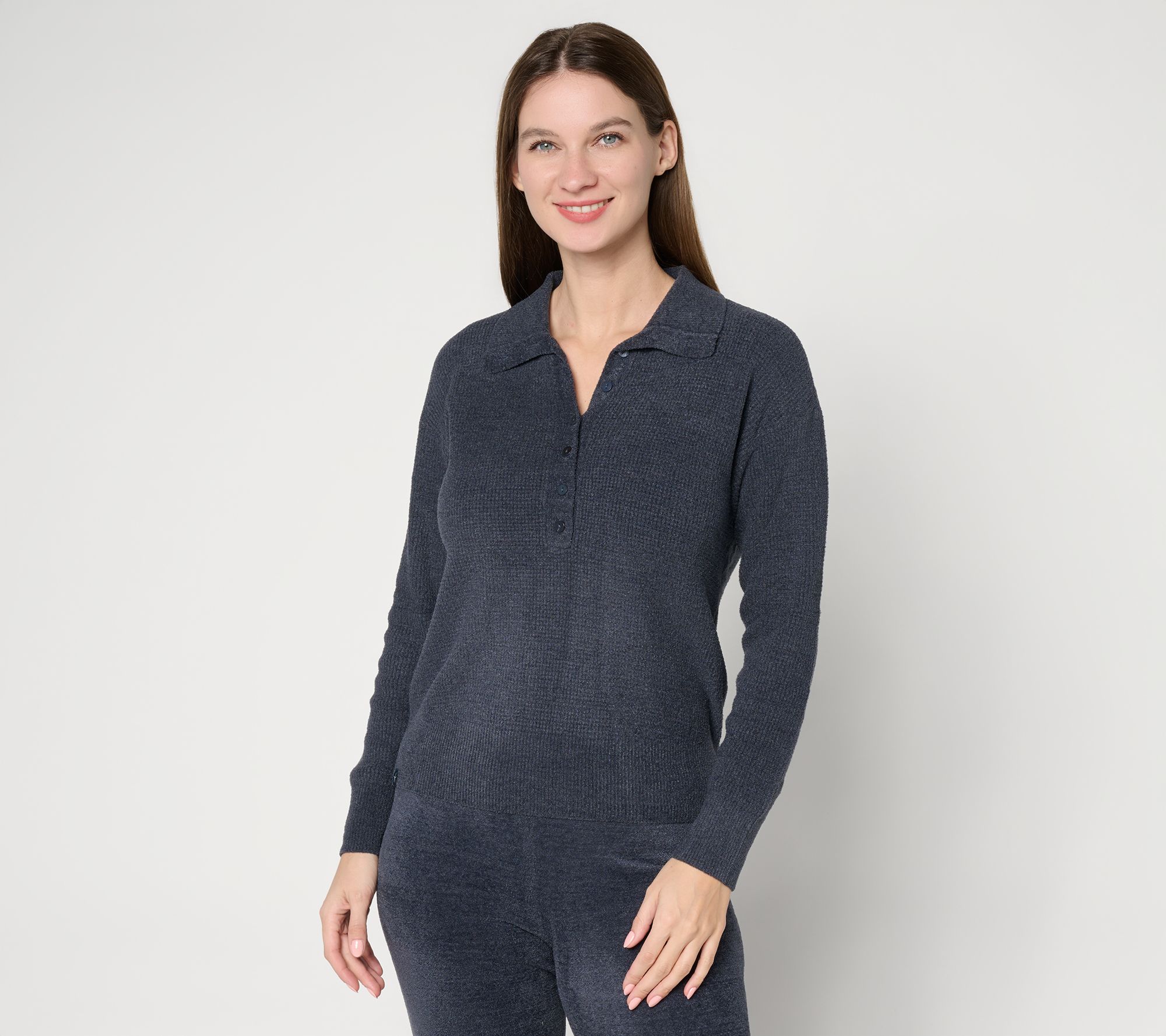 "As Is" Barefoot Dreams CozyChic Ultra Lite Waffle Henley