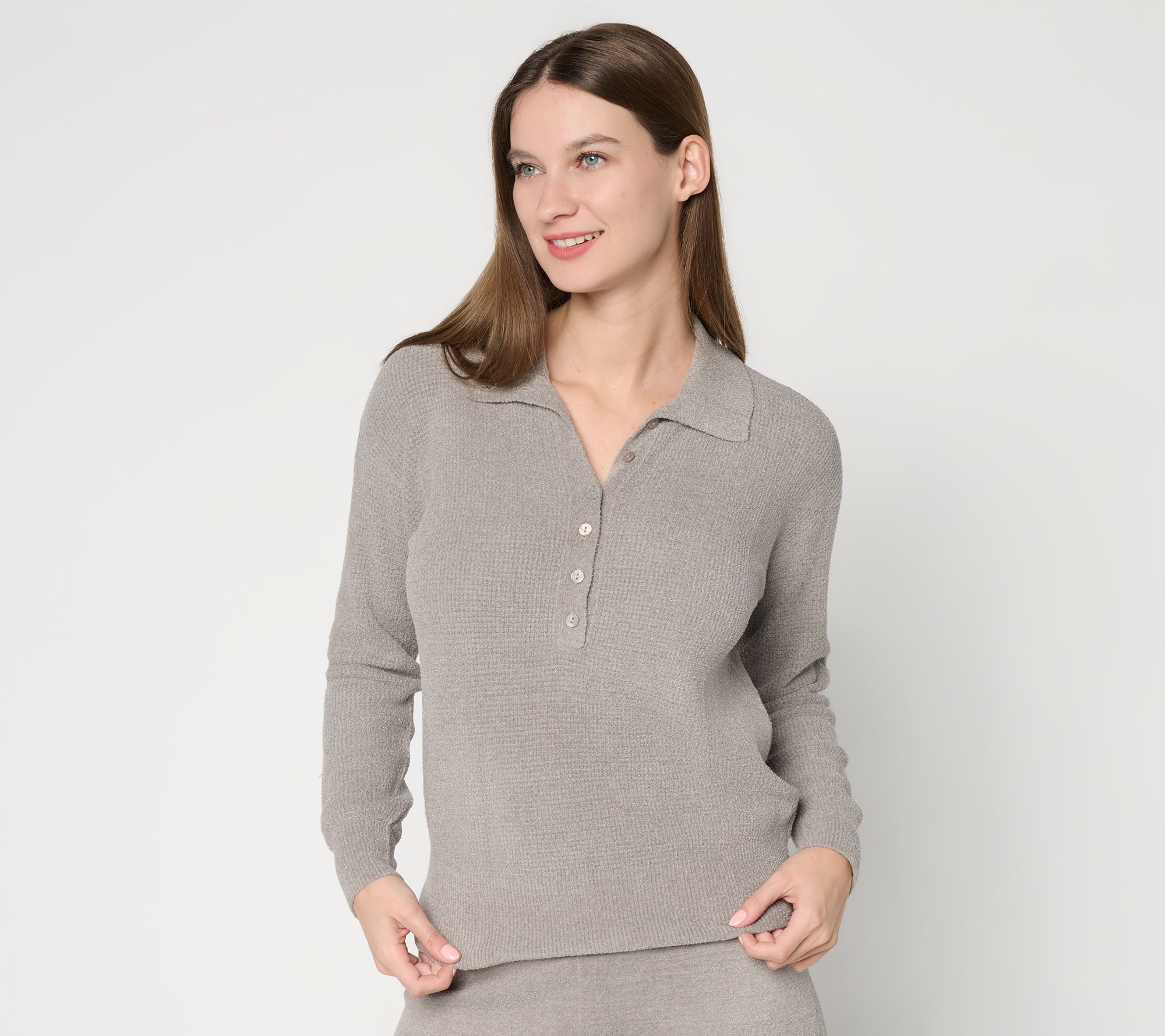 "As Is" Barefoot Dreams CozyChic Ultra Lite Waffle Henley