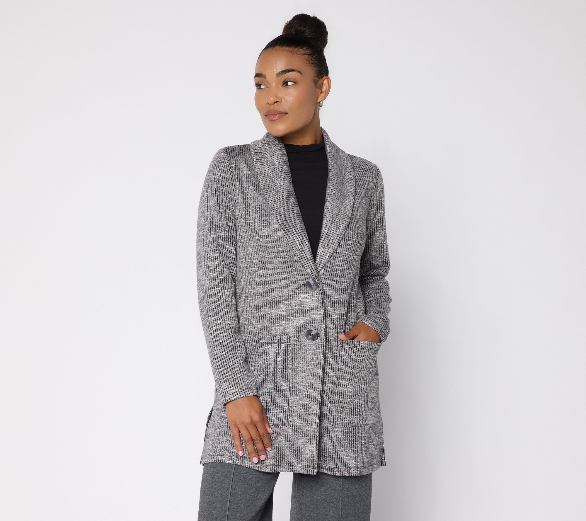 Susan Graver Weekend Regular Shawl Collar Cardigan