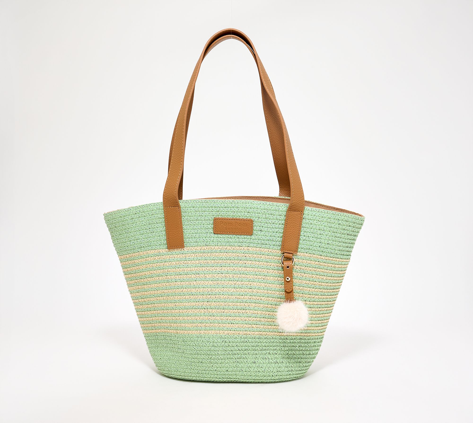 "As Is" Pom Pom London Studland Straw Basket Tote
