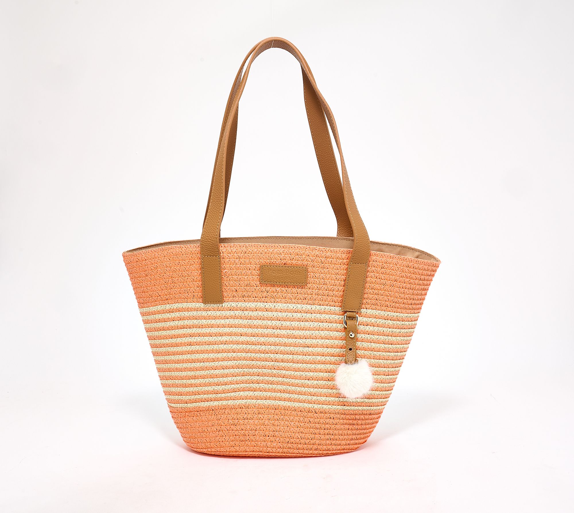 "As Is" Pom Pom London Studland Straw Basket Tote