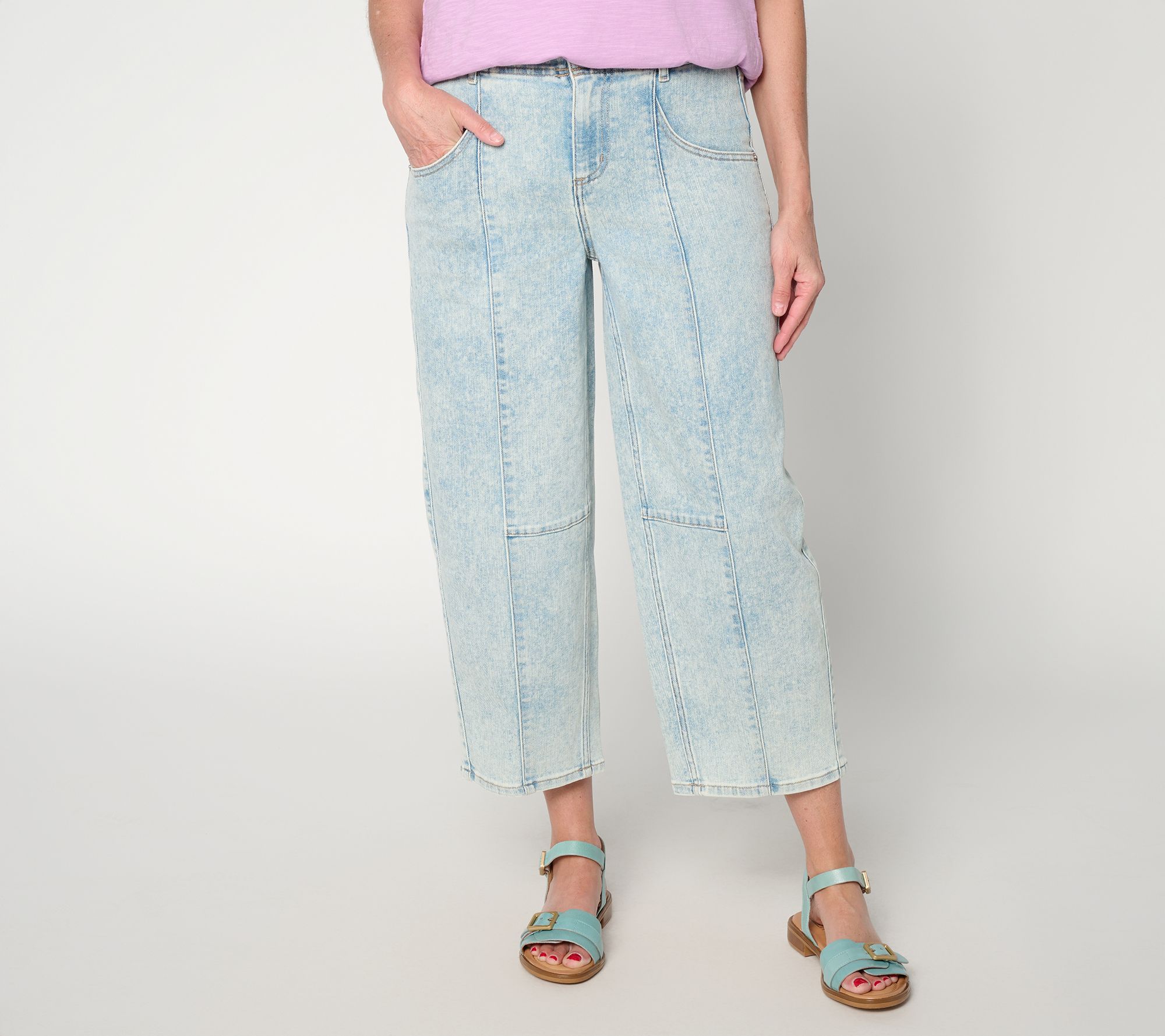 "As Is" LOGO by Lori Goldstein Regular Cropped Barrel Ankle Jeans