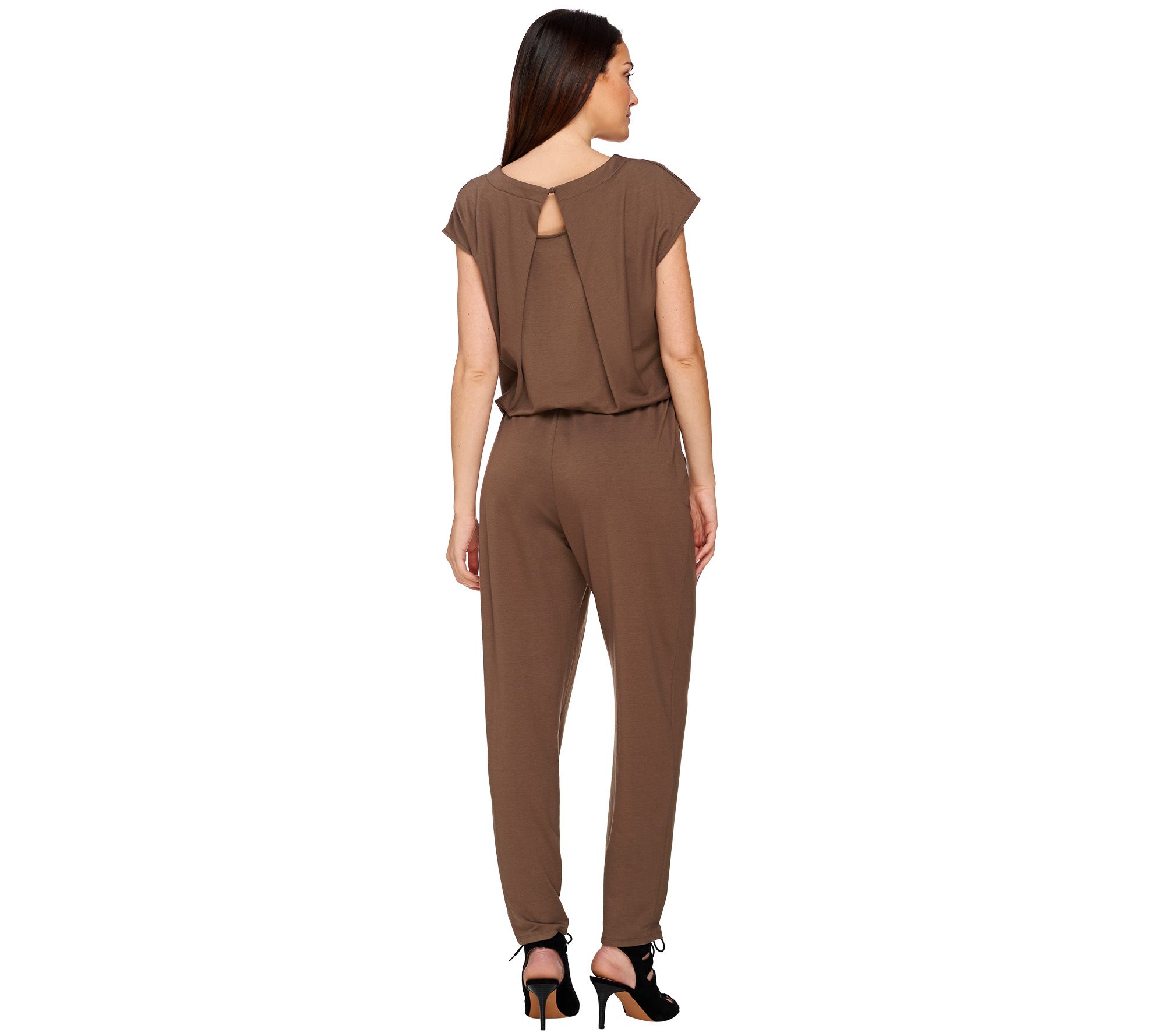 Lisa Rinna Collection Regular Knit Jumpsuit with Pockets - QVC.com
