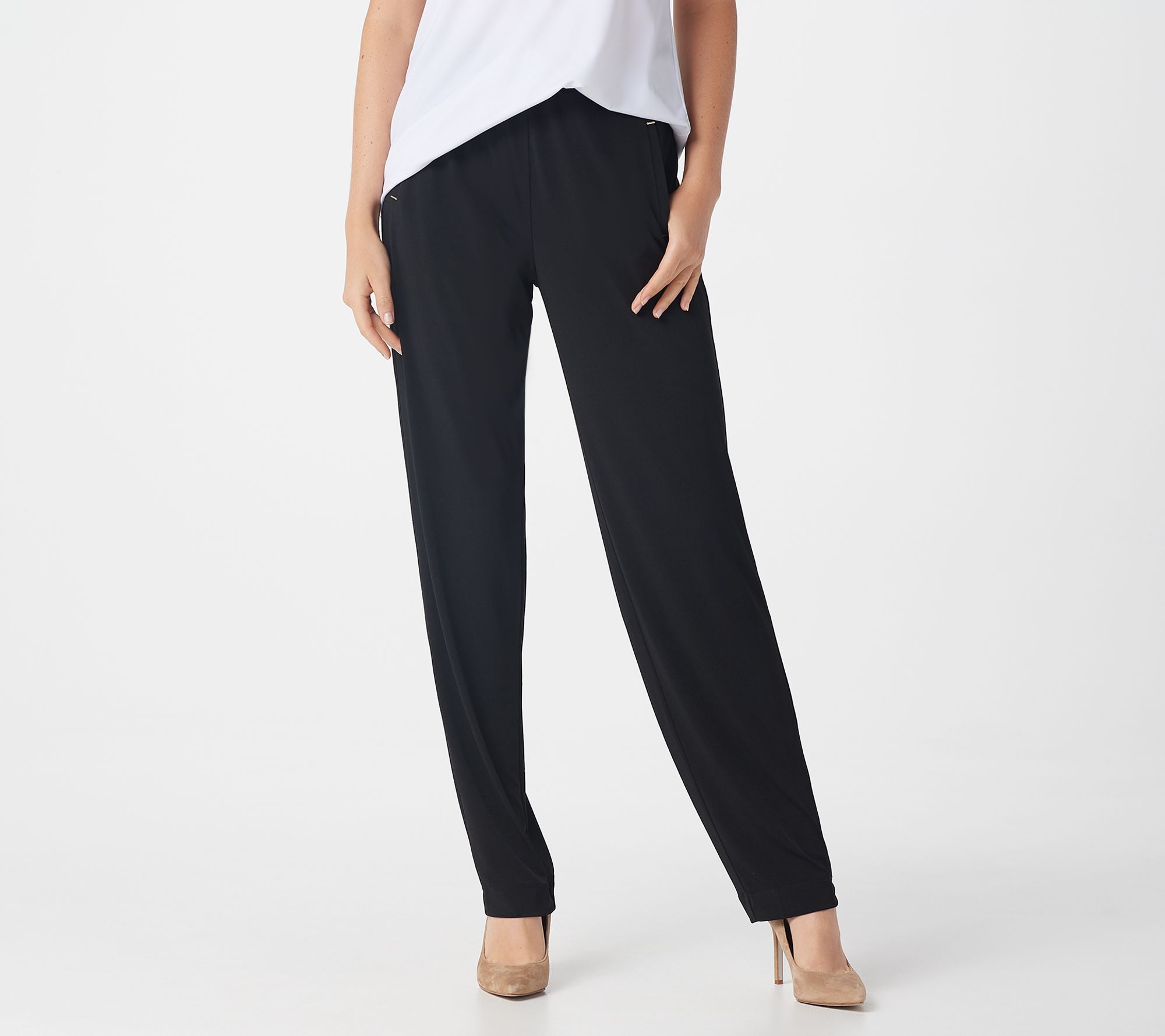 Susan Graver Regular Liquid Knit Straight-Leg Pants