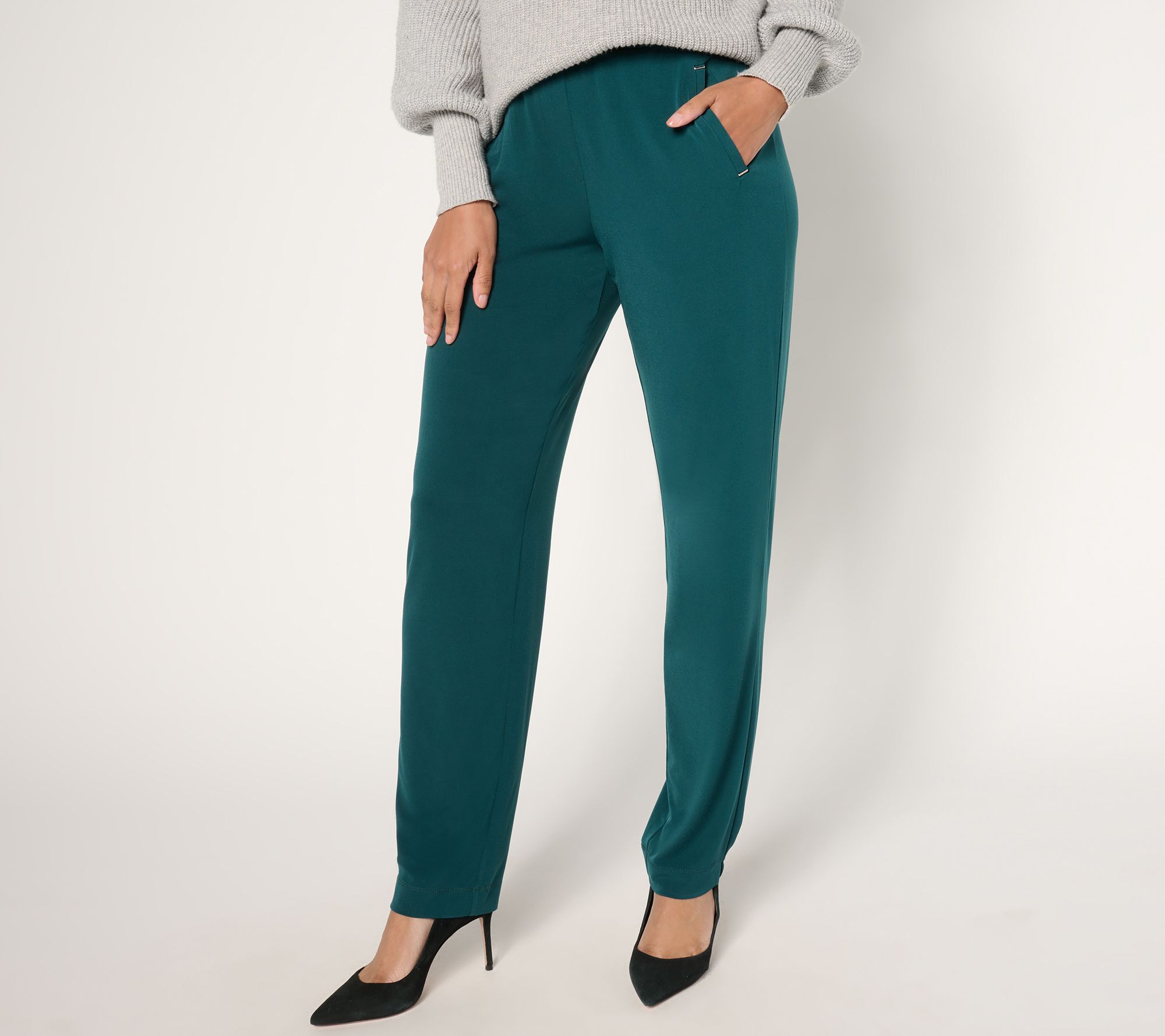 Susan Graver Regular Liquid Knit Straight-Leg Pants