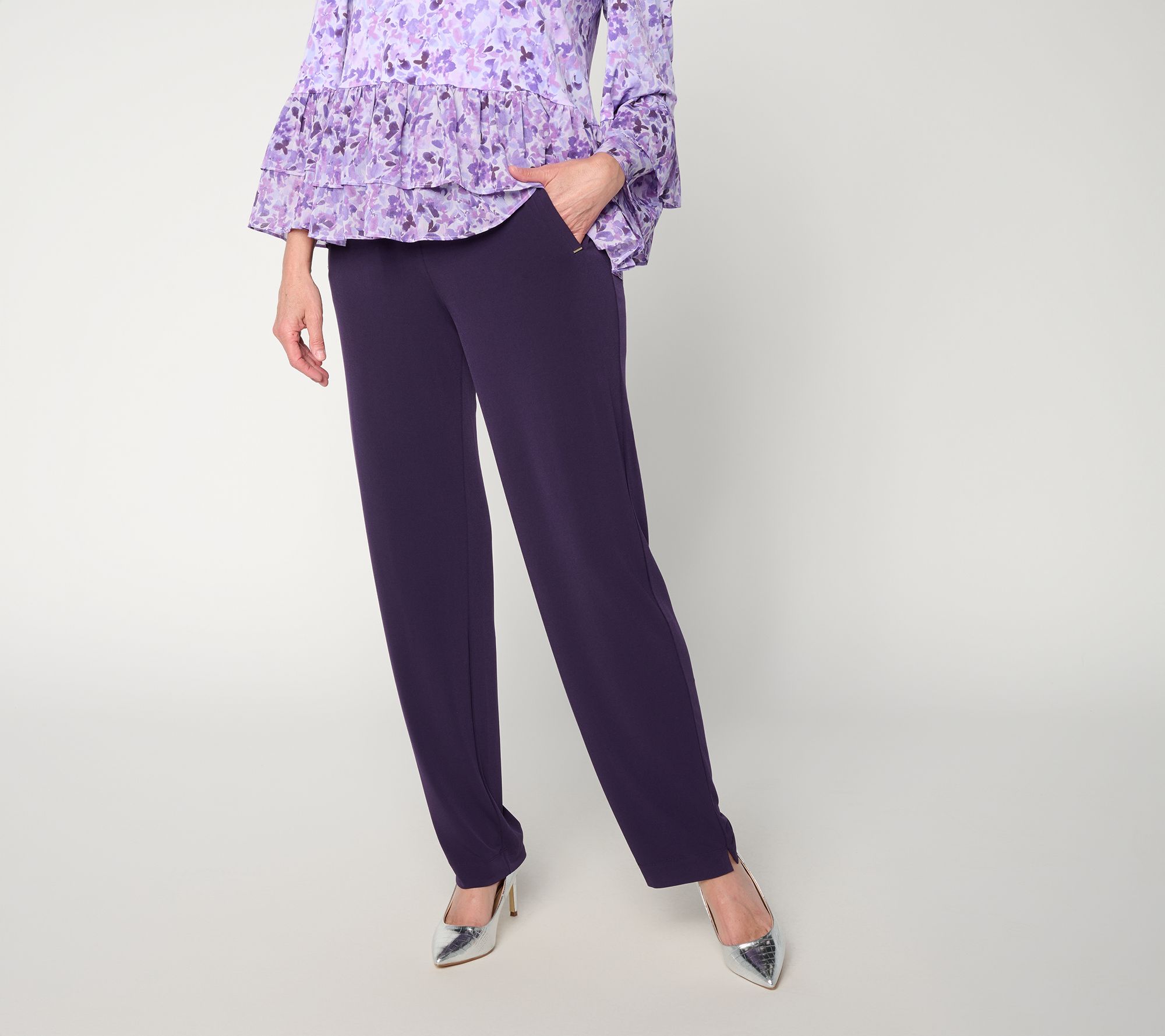 Susan Graver Regular Liquid Knit Straight-Leg Pants