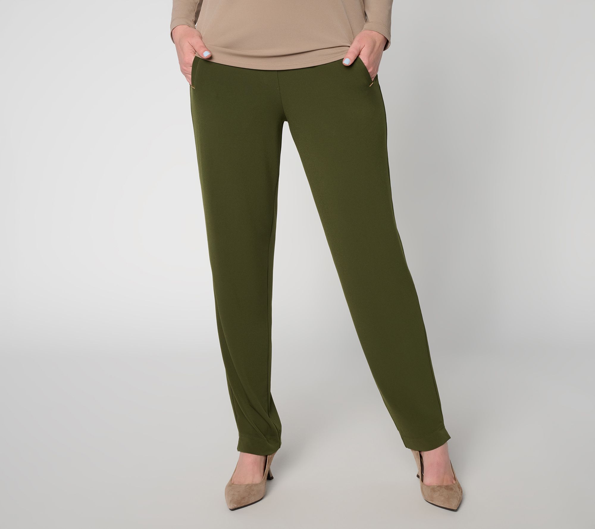 Susan Graver Regular Liquid Knit Straight-Leg Pants
