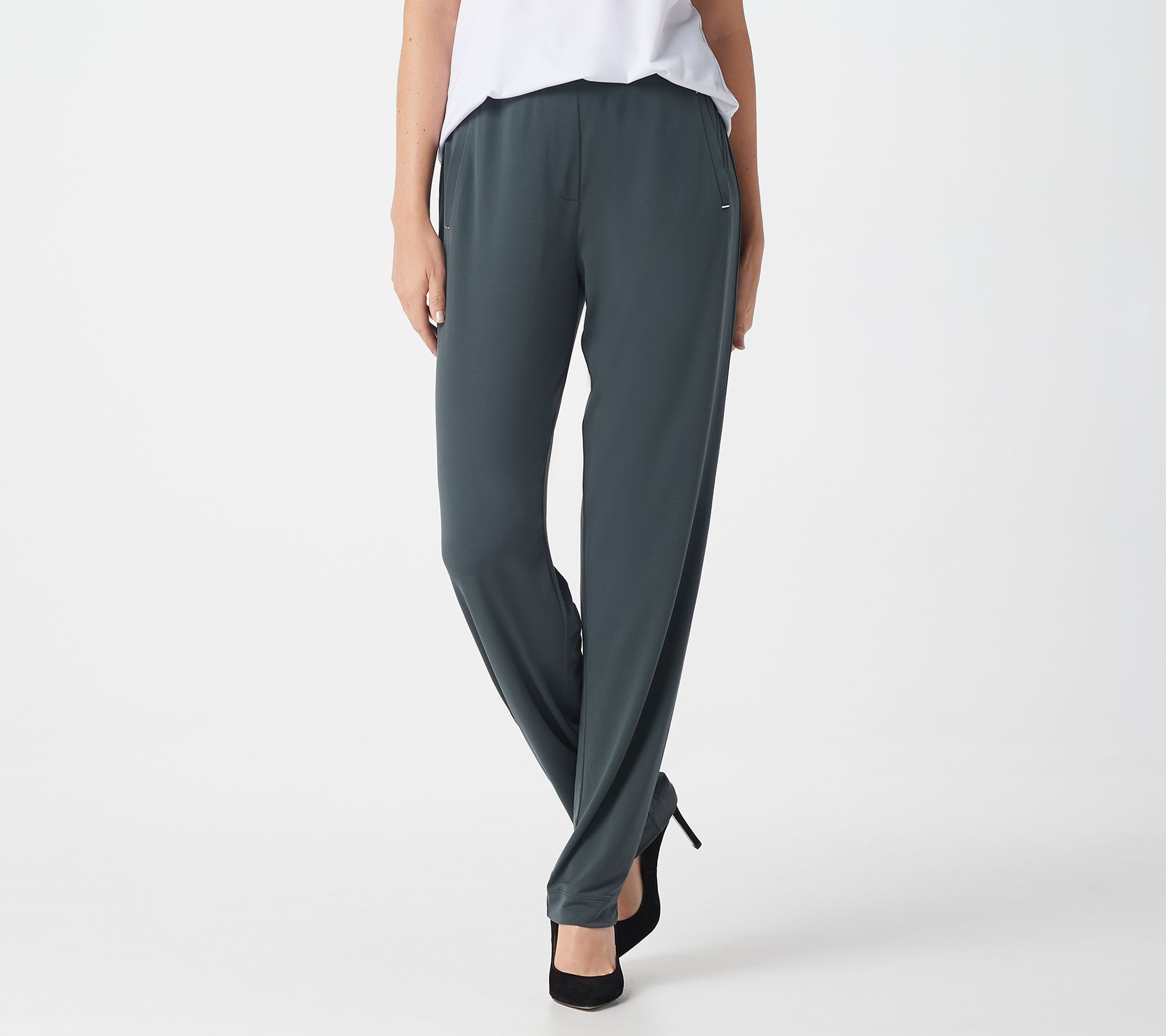 Susan Graver Regular Liquid Knit Straight-Leg Pants