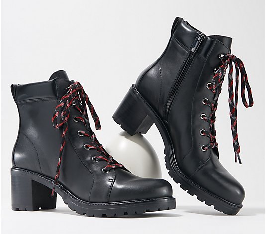 Vince Camuto Leather Lace-Up Ankle Boots - Gaviana - QVC.com