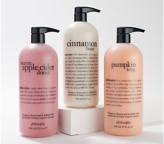 philosophy super-size fall into autumn shower gel trio