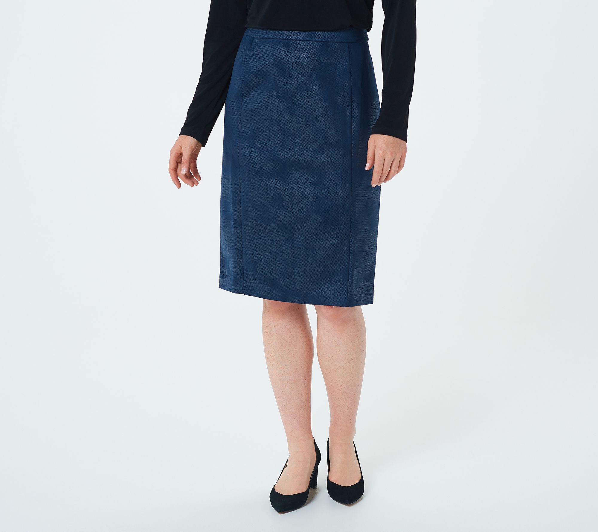 mid length pleated skirts qvc