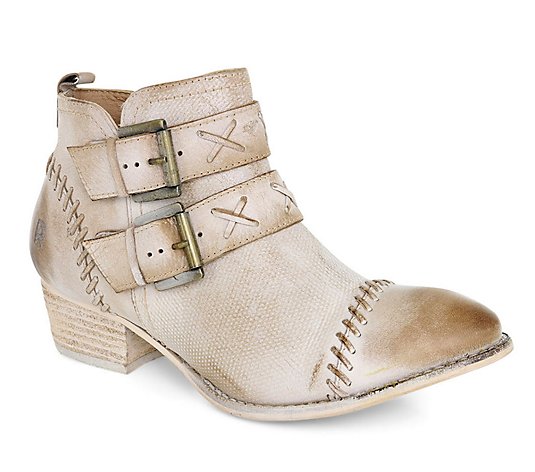 Roan Western Leather Ankle Booties - Dune