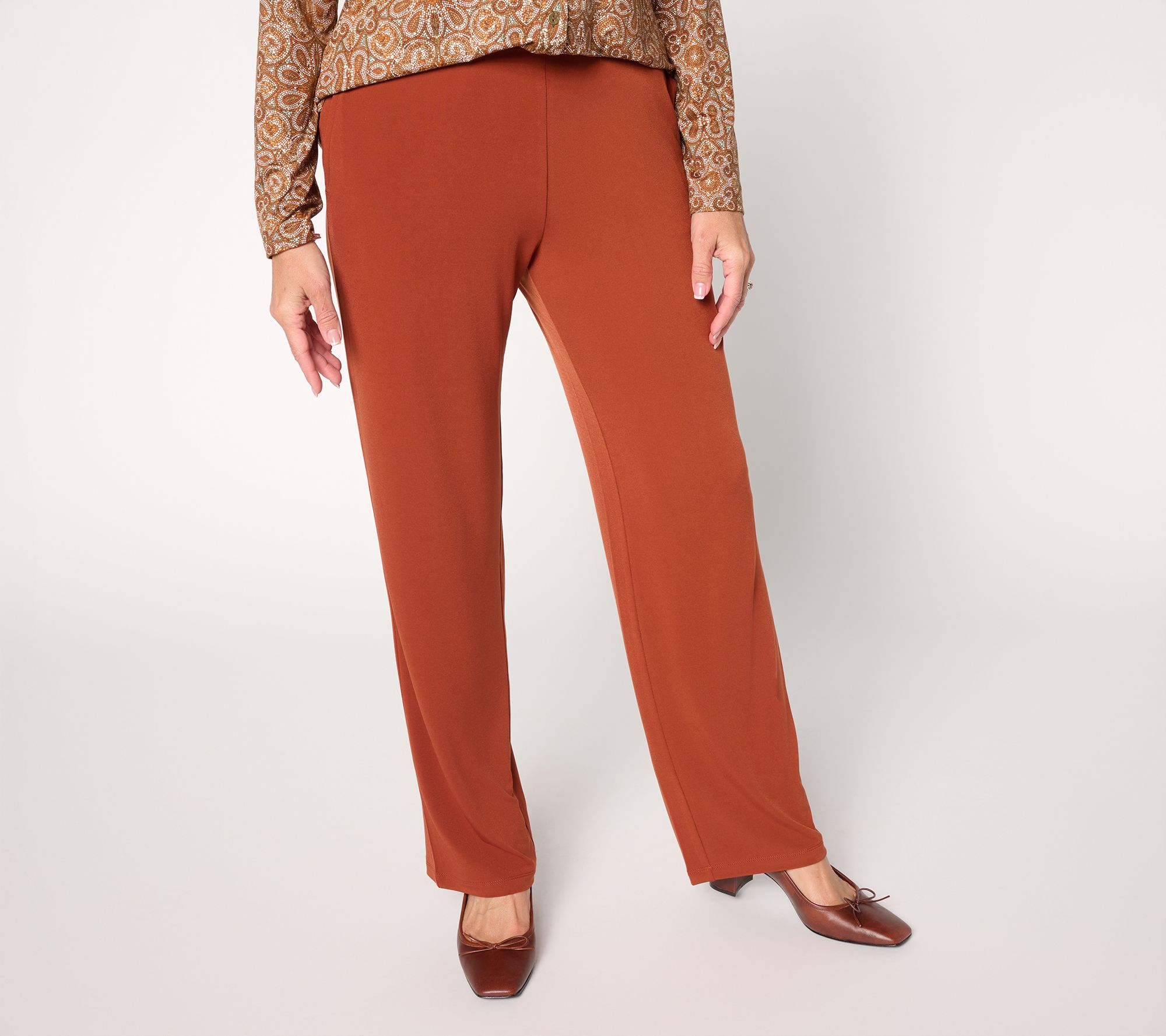 Susan Graver Petite Liquid Knit Wide-Leg Pull-On Pants