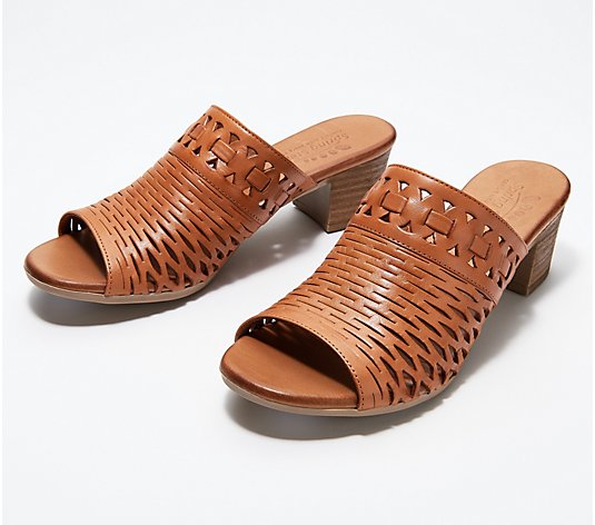 Spring Step Leather Heeled Sandals - Anika