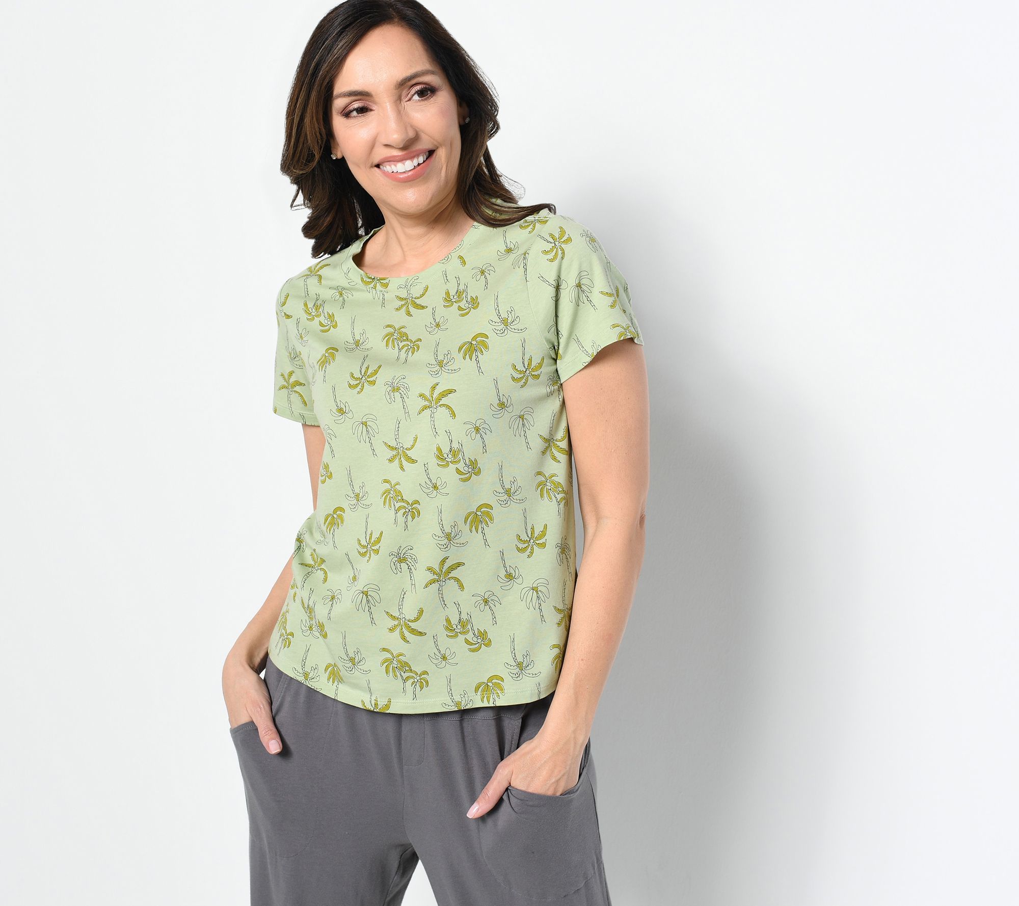 AnyBody Cozy Knit Luxe Jersey Graphic Tee - QVC.com