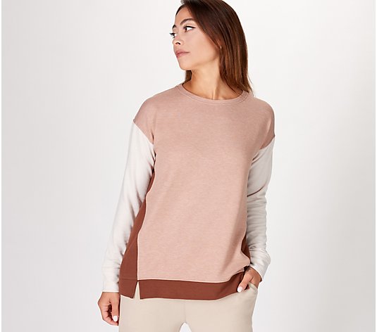 Cuddl Duds Comfortwear Color-Block Long-Sleeve Pullover