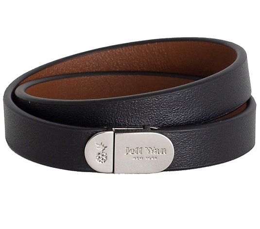 Jeff Wan Leather Bracelet with Magnetic Closure- Manhattan