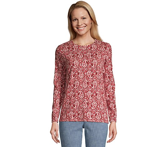 Lands' End Women's Petite Relaxed Supima CottonCrew T-Shirt