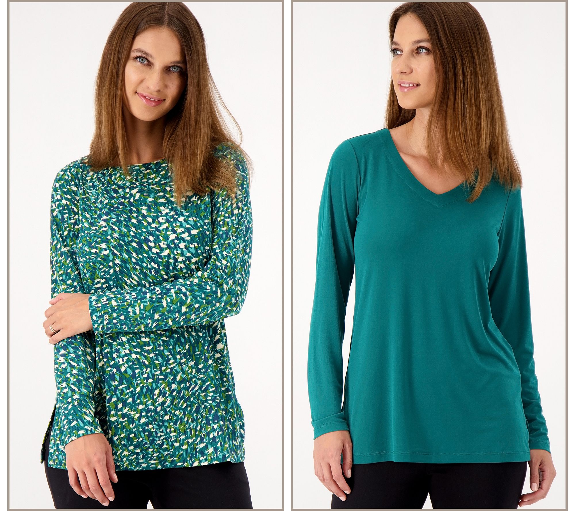 Susan Graver Modern Essentials Petite Liquid Knit Tunic Set