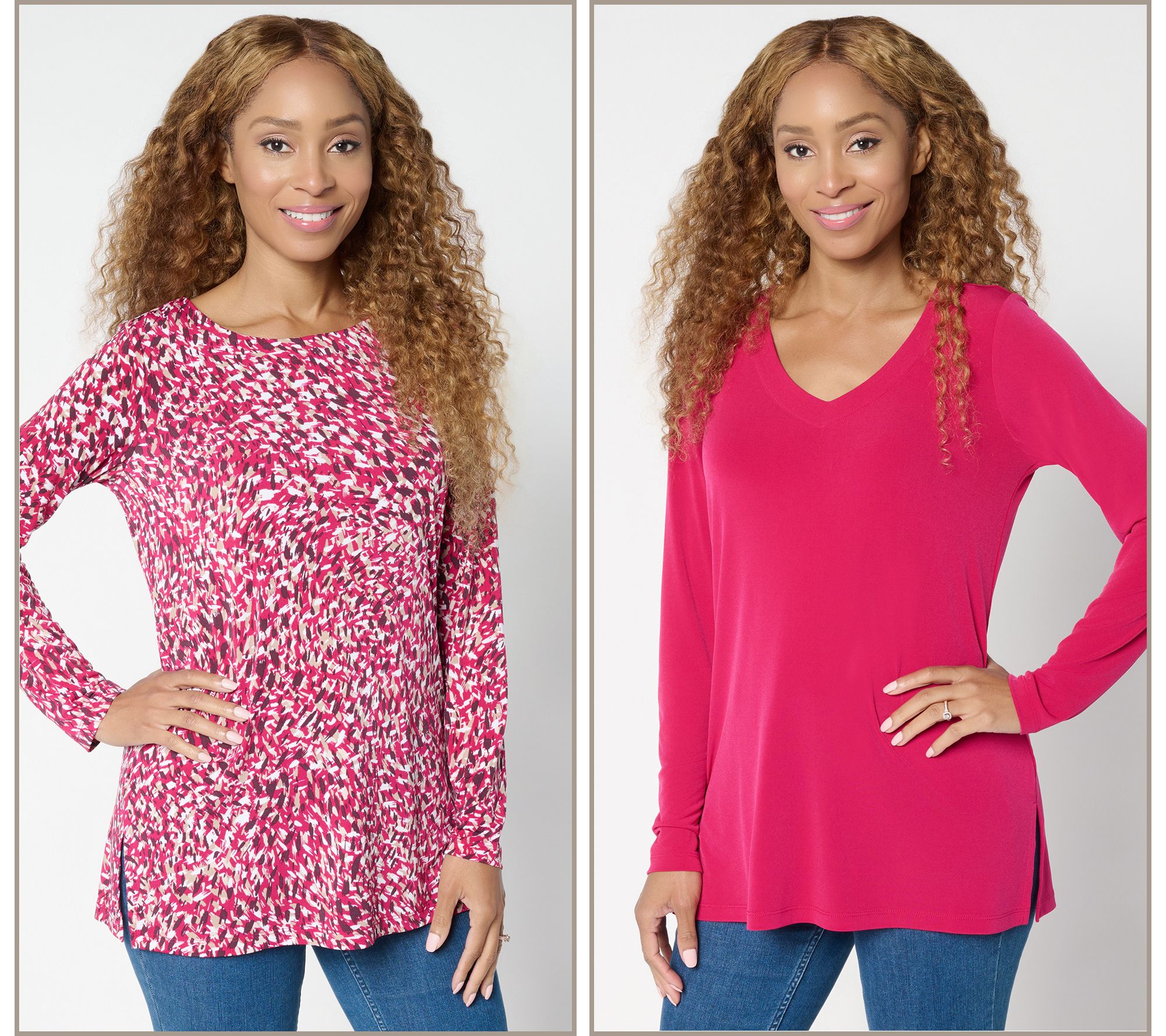 Susan Graver Modern Essentials Petite Liquid Knit Tunic Set