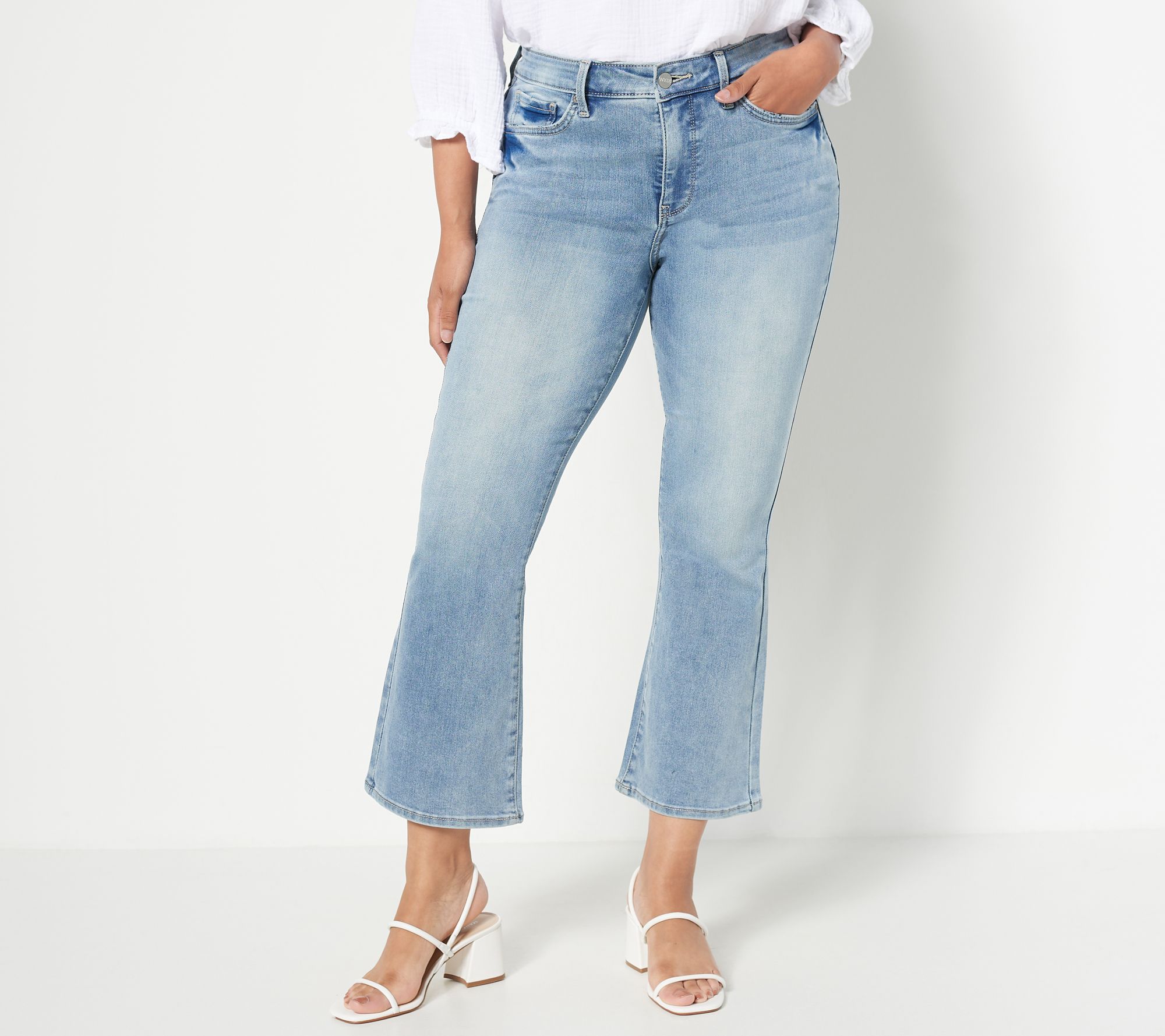 NYDJ Fiona Uplift Slim Flare Ankle Jeans- Spellbound - QVC.com