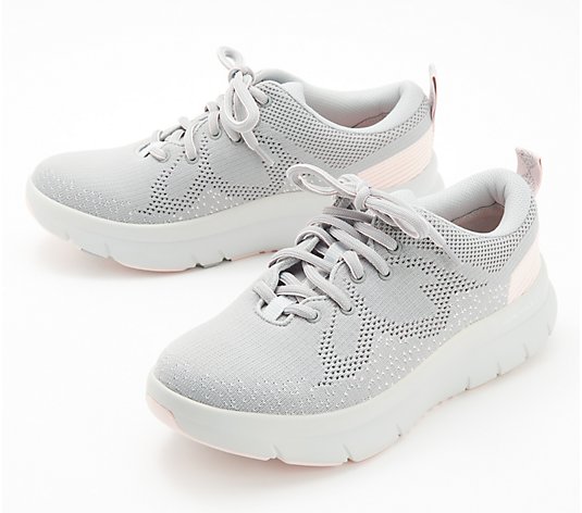 Alegria Knit Lace-Up Sneakers - Roll On