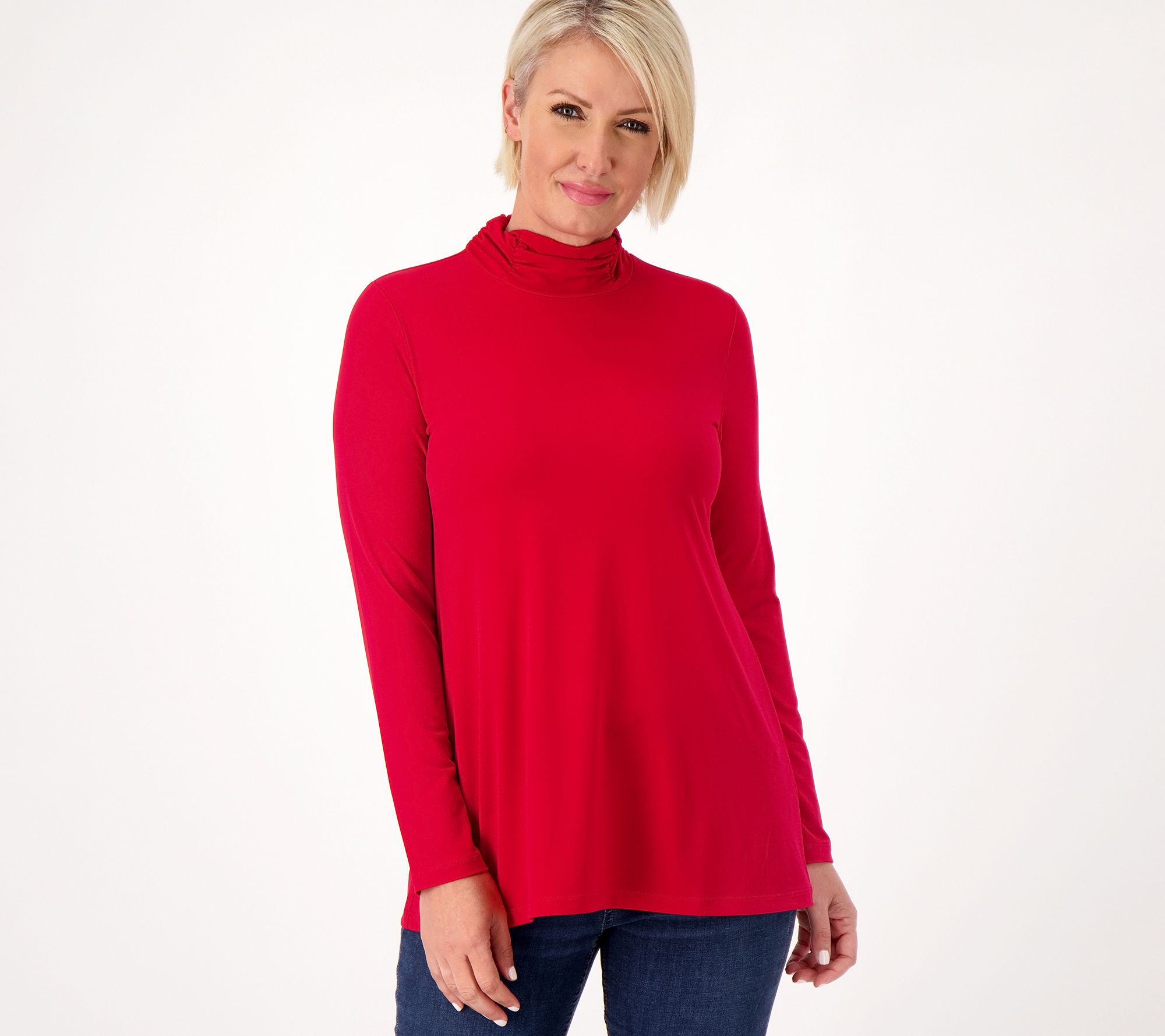 "As Is" Susan Graver Modern Essentials Pet Liquid Knit A-Line Tunic