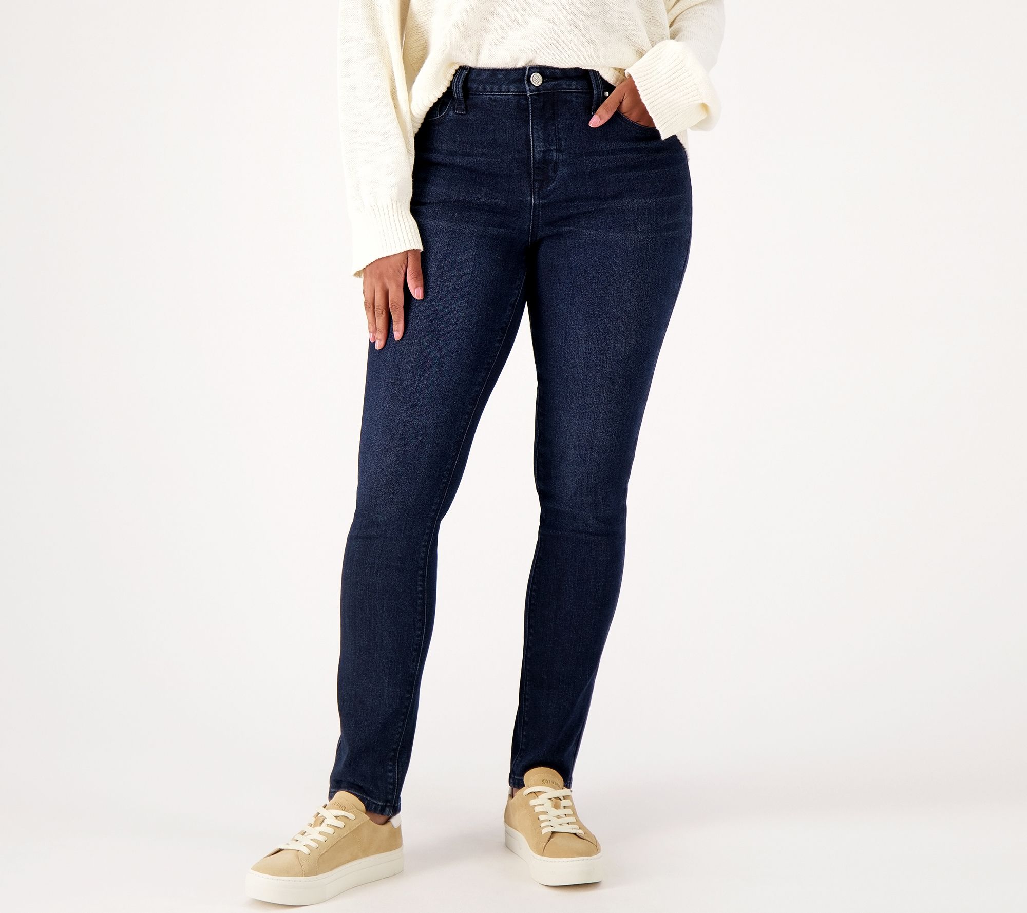 Laurie Felt Regular Silky Denim Capri Jeans w/ Cambre Waist 