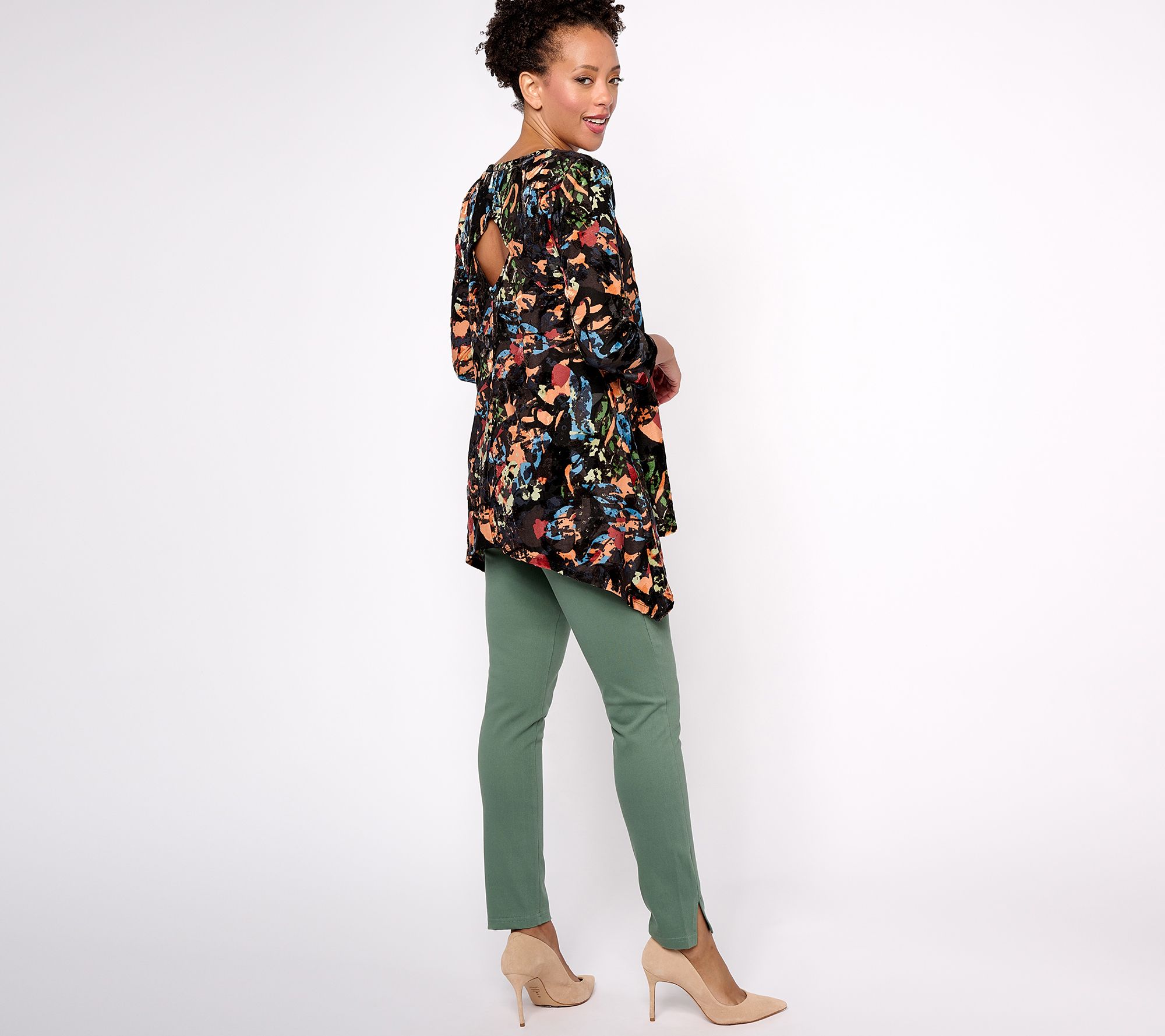 Attitudes by Renee Printed Jacquard Diamond Back Tunic - QVC.com