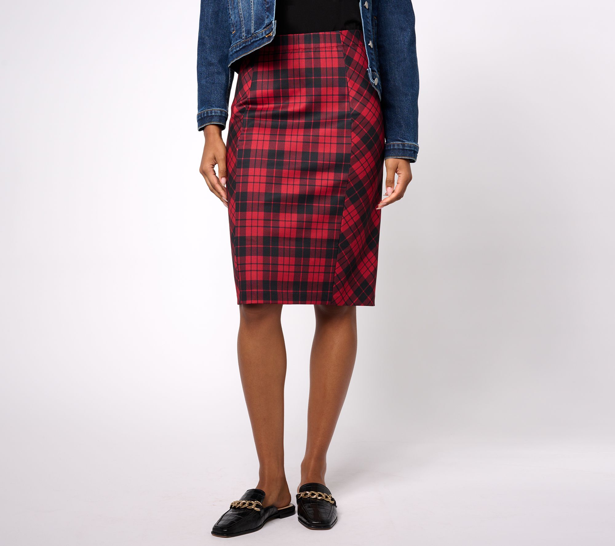 Plaid mini skirt qvc sale