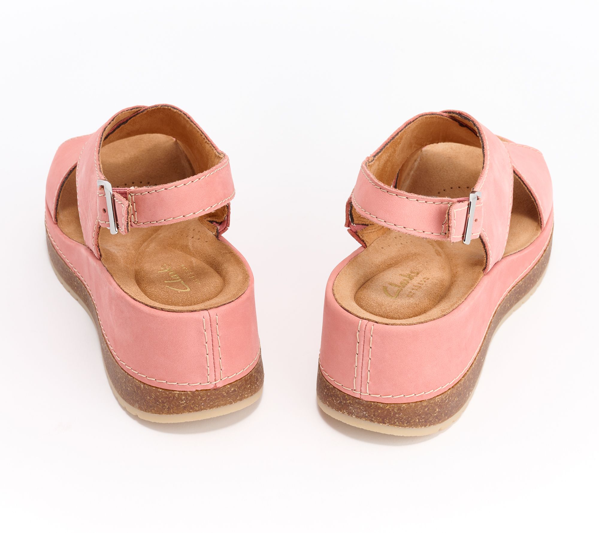 Clarks Artisan Leather Adjustable Wedges - Kassanda Step