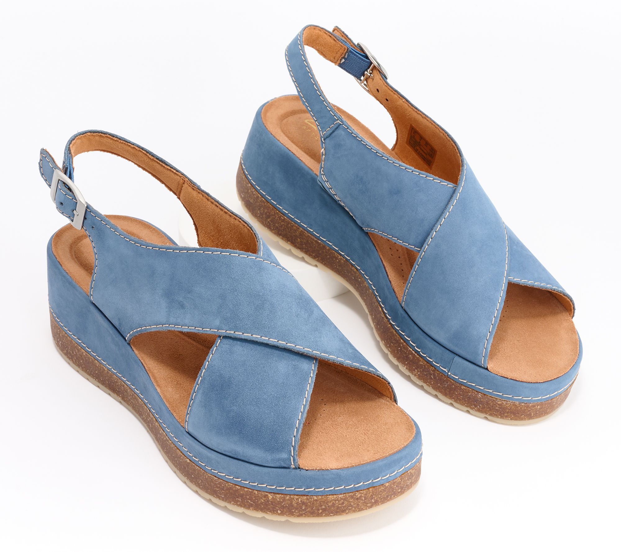 Clarks Artisan Leather Adjustable Wedges - Kassanda Step