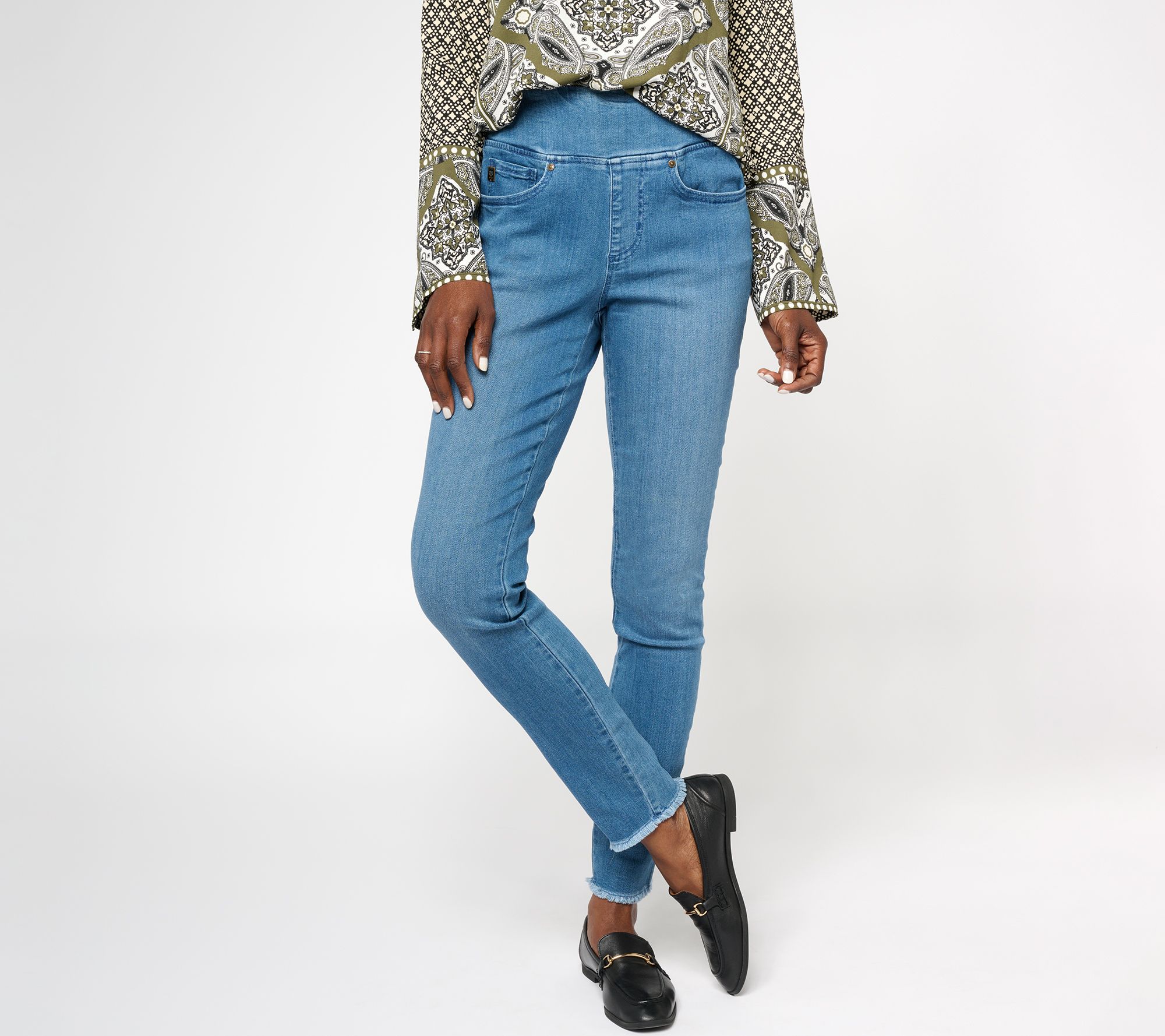 "As Is" Belle by Kim Gravel Petite Primabelle Frayed Jeggings