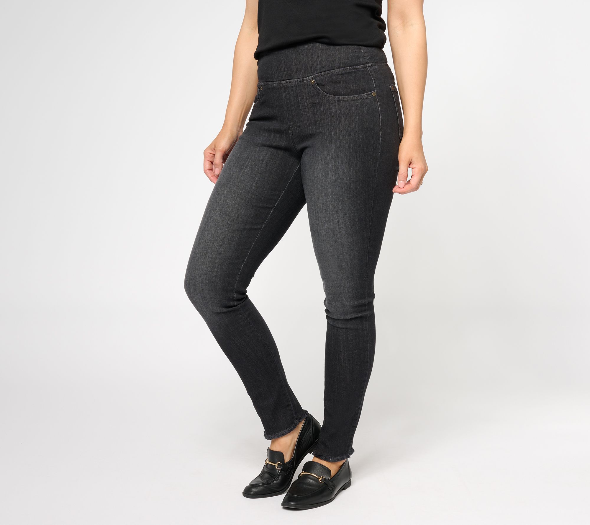 "As Is" Belle by Kim Gravel Petite Primabelle Frayed Jeggings