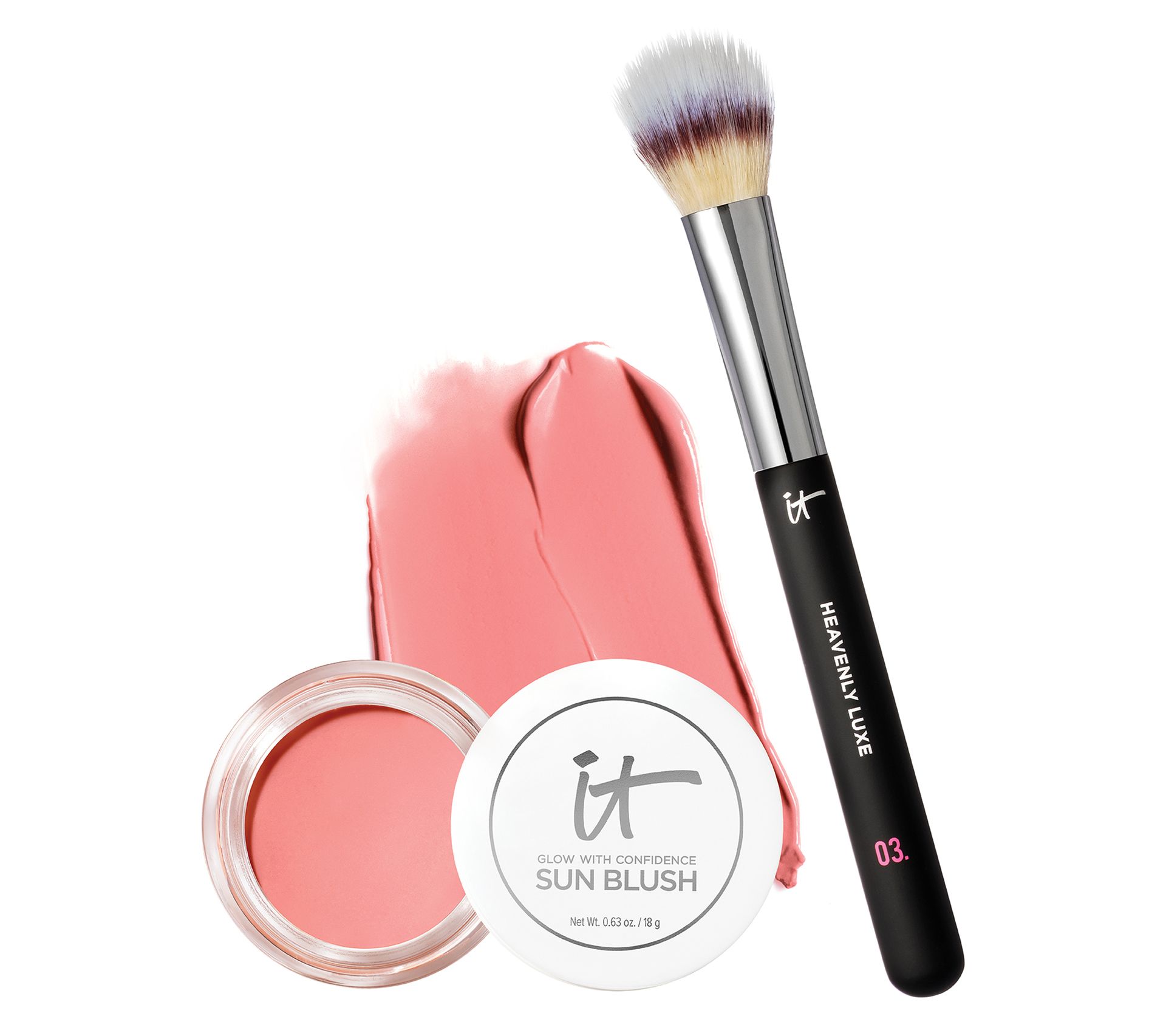 IT Cosmetics Glow with Confidence Cream Sun Blush w/Luxe Brush
