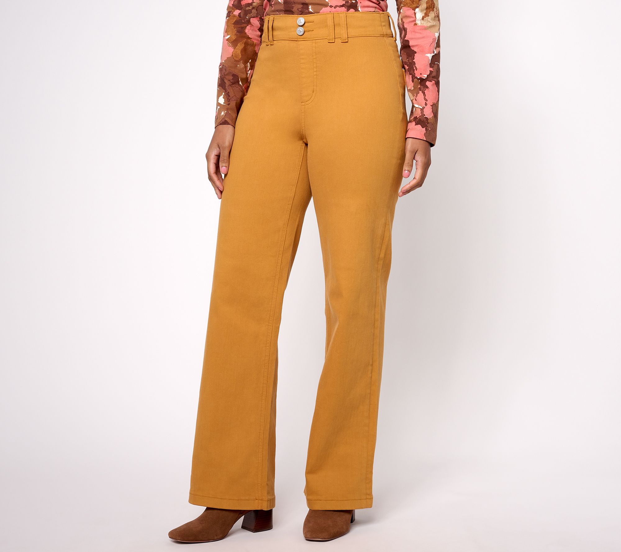 "As Is" Denim & Co. Easy Stretch Denim Regular Wide Leg Jean