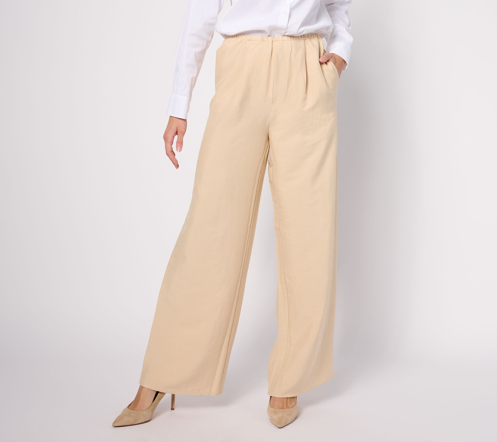 "As Is" Studio Park x Amy Stran Petite Wide Leg Pleated Pant