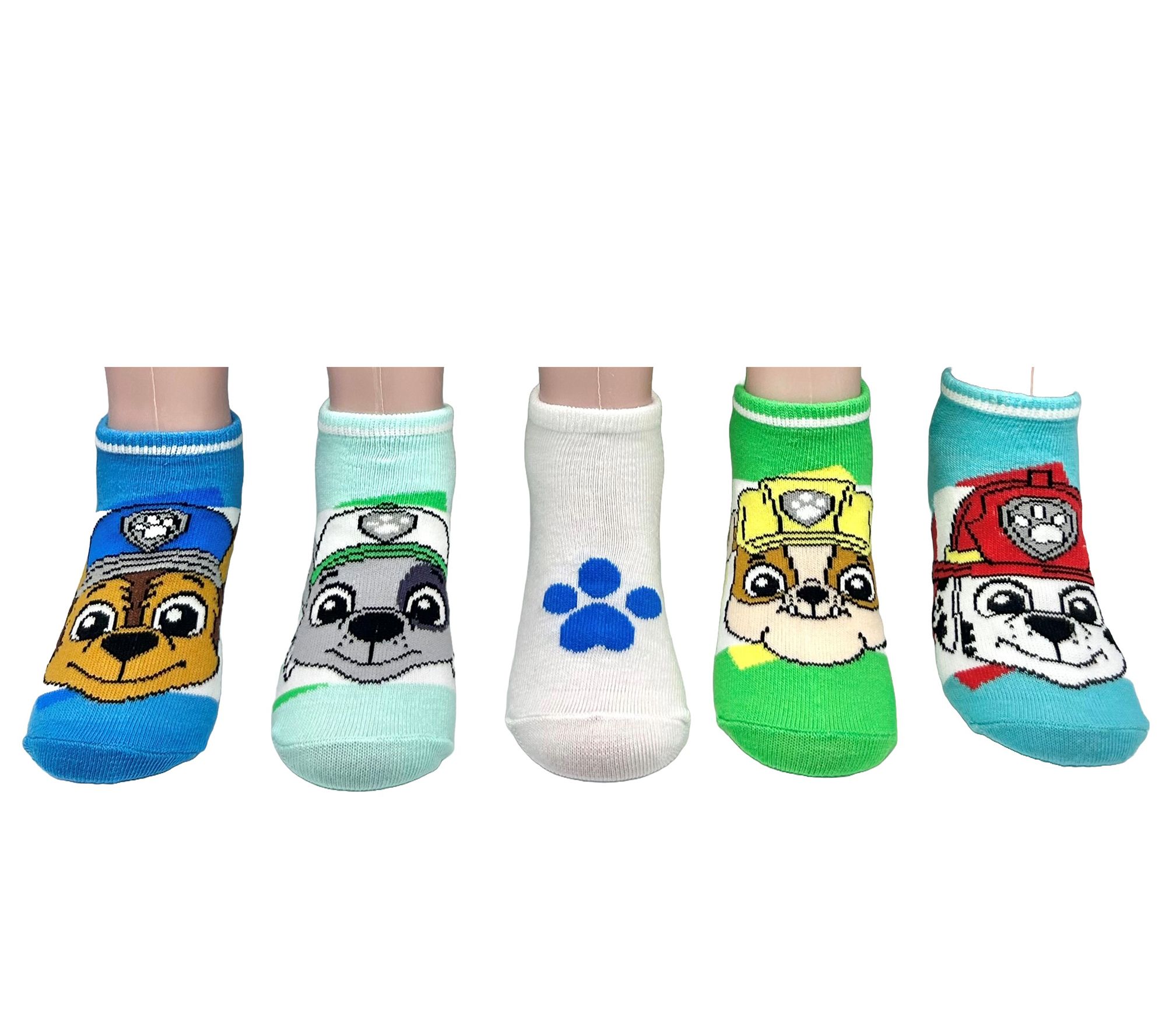 Paw Patrol Boys' No-Show Character Sock Set - 5Pair