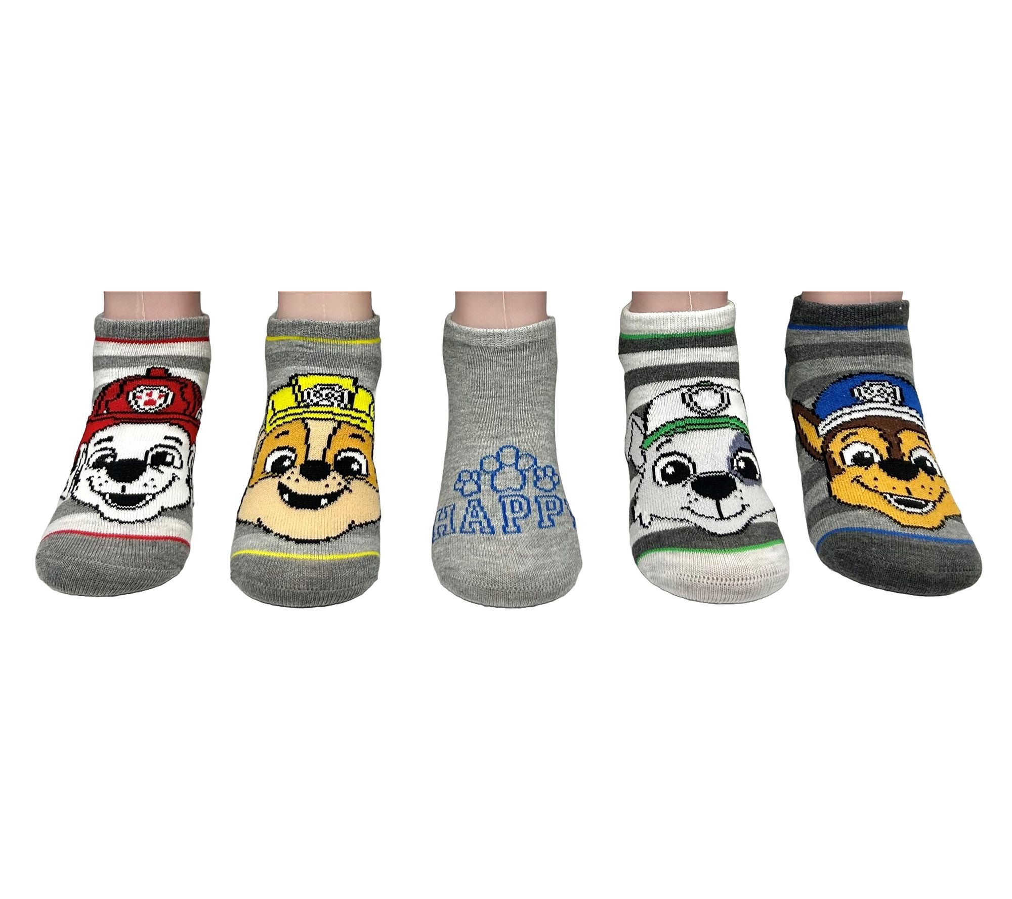 Paw Patrol Boys' No-Show Character Sock Set - 5Pair