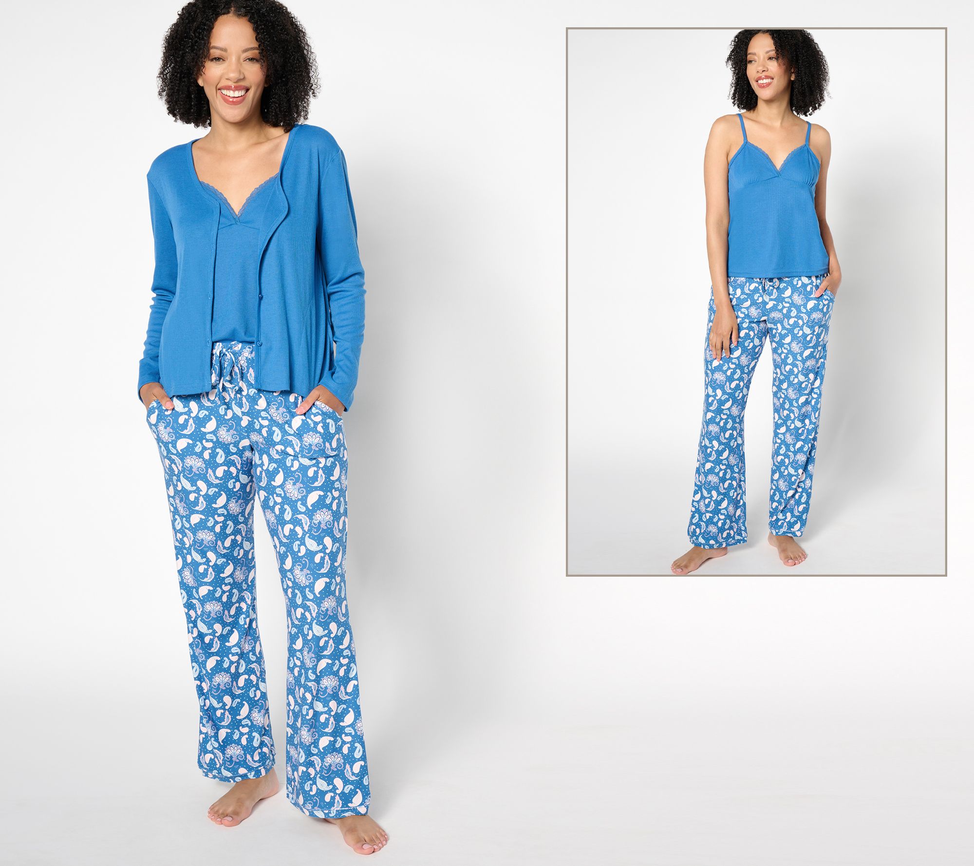 MUK LUKS Ribbed Knit & Dream Cloud Three-piece Lounge Set