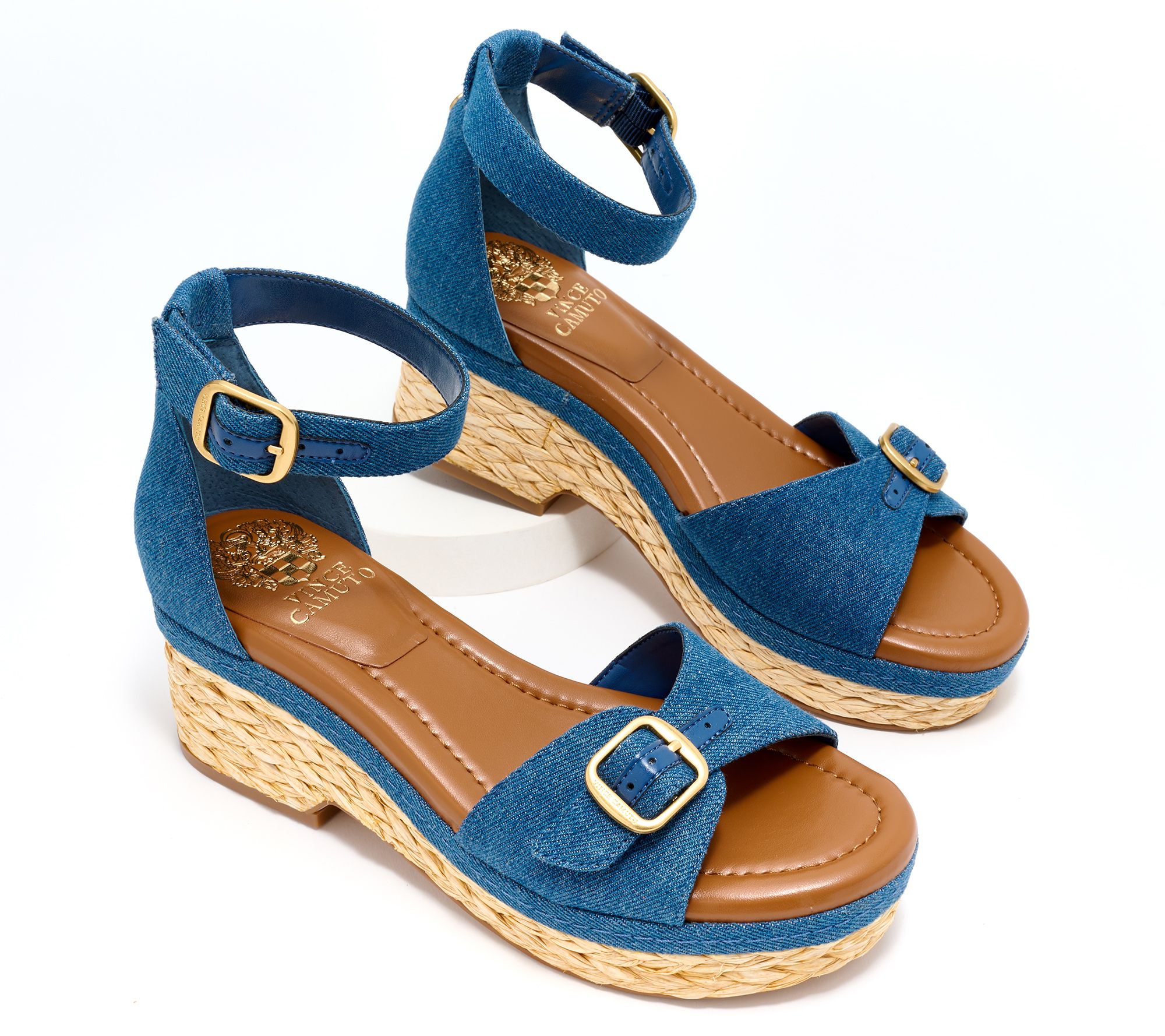 "As Is" Vince Camuto Adjustable Wedge Sandals - Meterrey