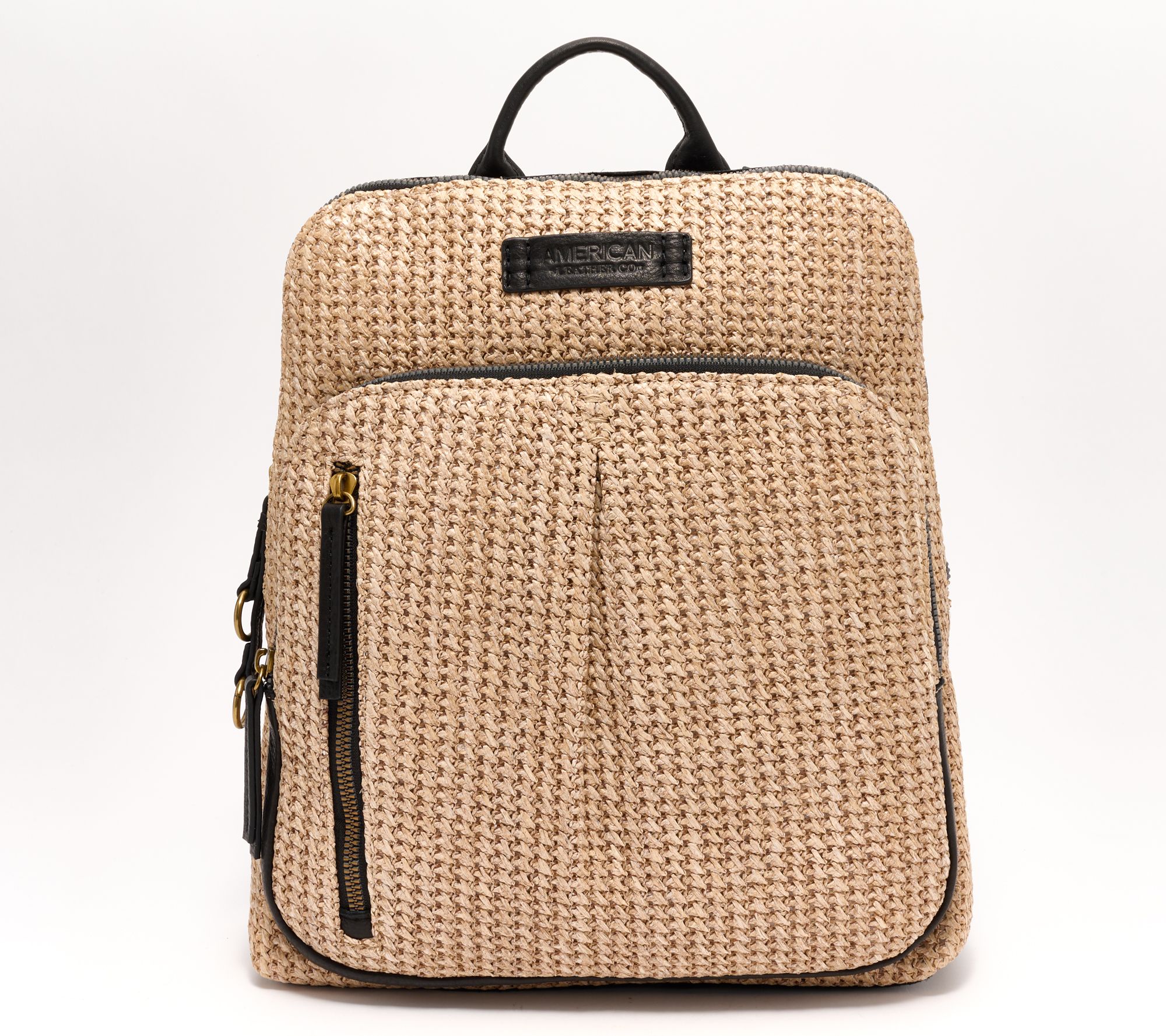 "As Is" American Leather Co. Raffia Backpack