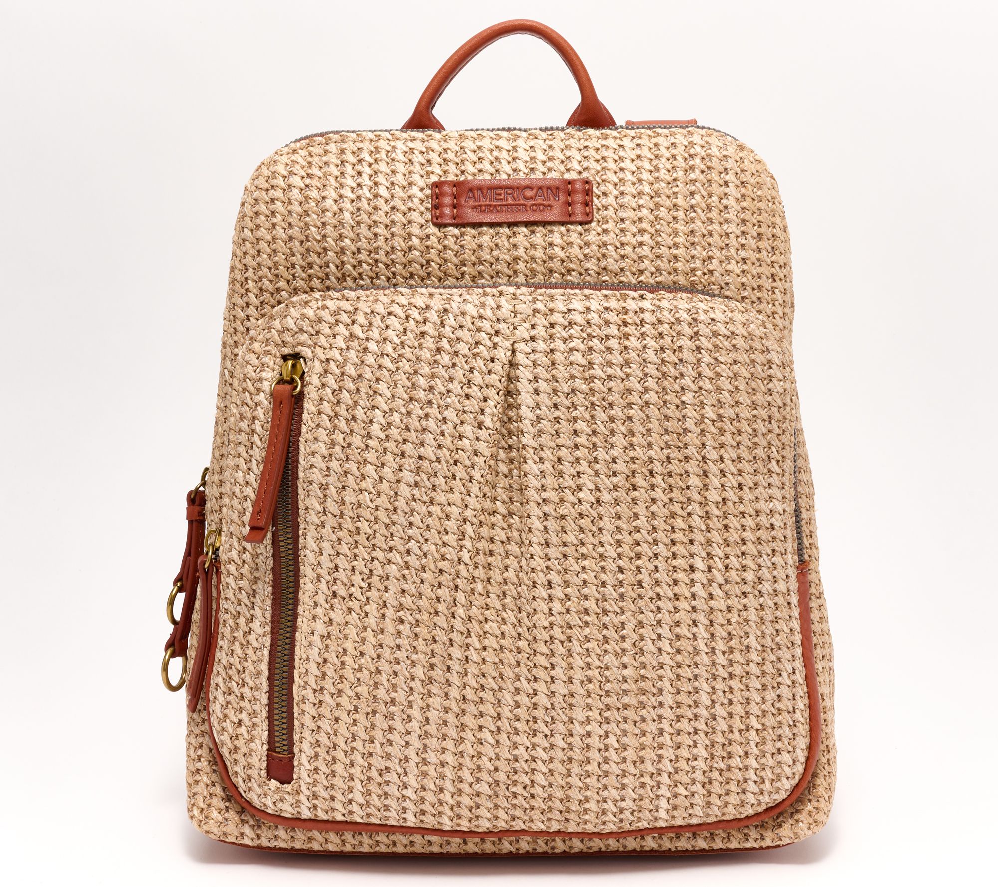 "As Is" American Leather Co. Raffia Backpack
