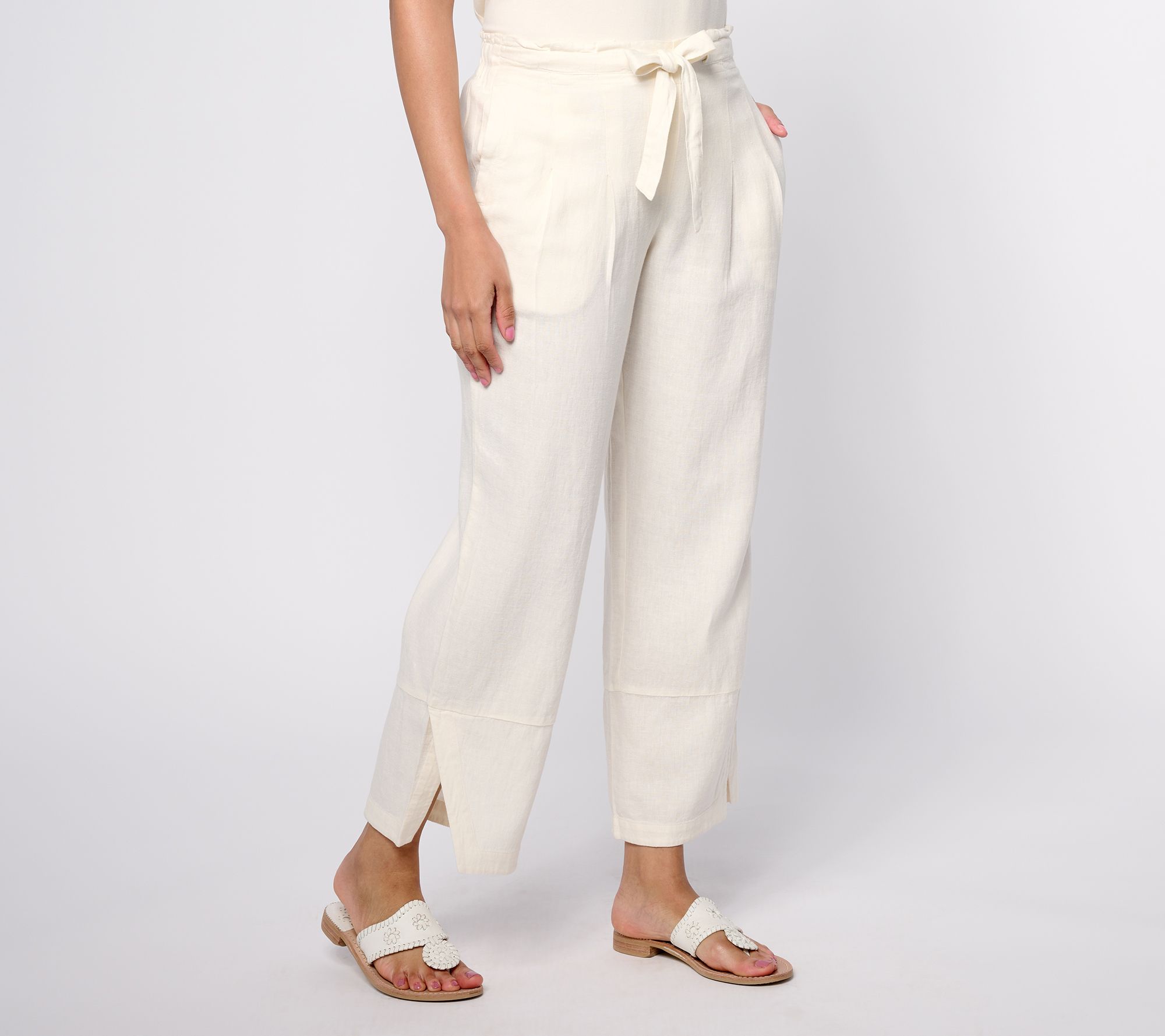 "As Is" AnyBody Regular Linen Blend Pull-On Pant
