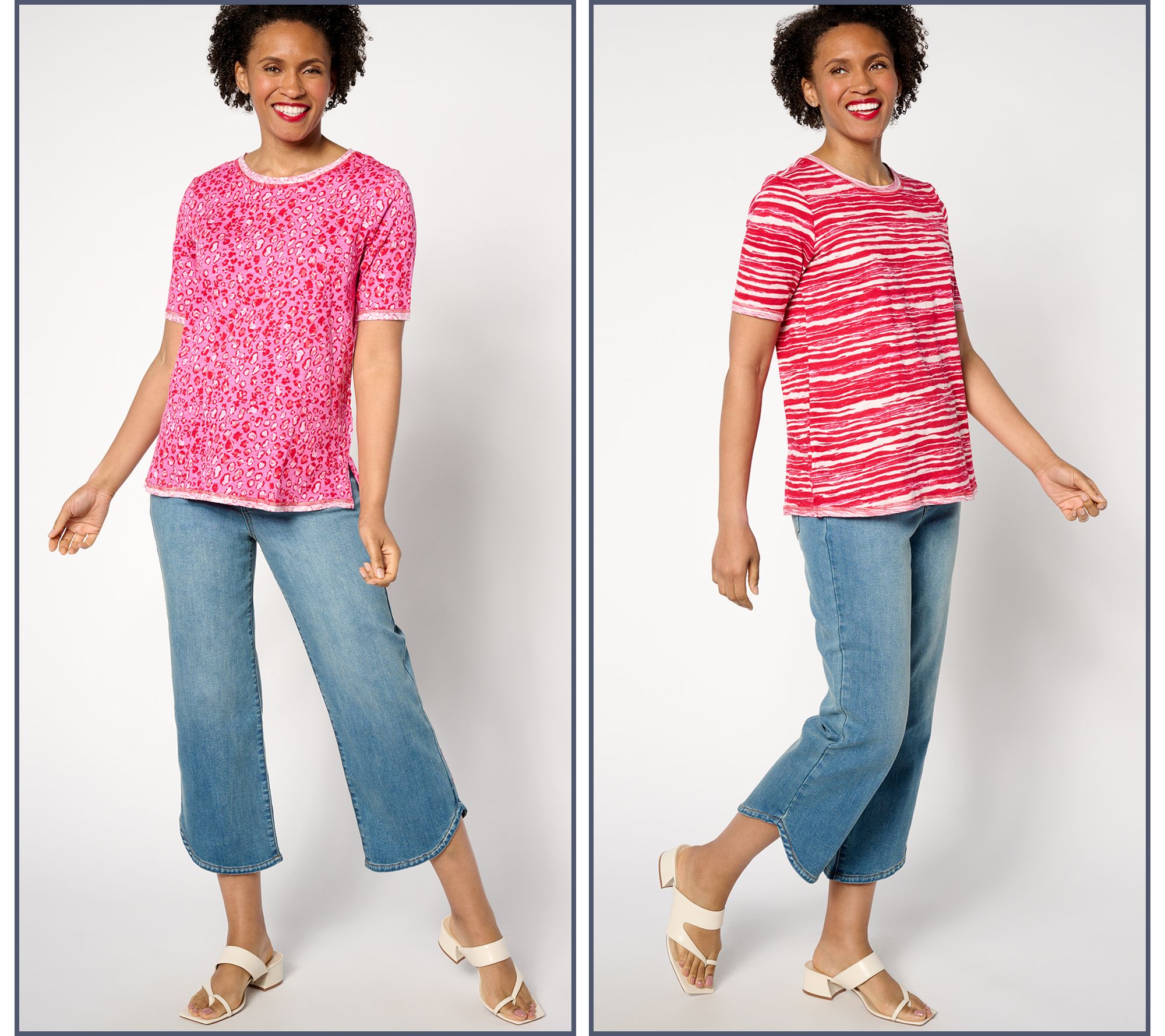 "As Is" LOGO by Lori Goldstein ElbowSleeve ScoopNeck TwoPack Tees