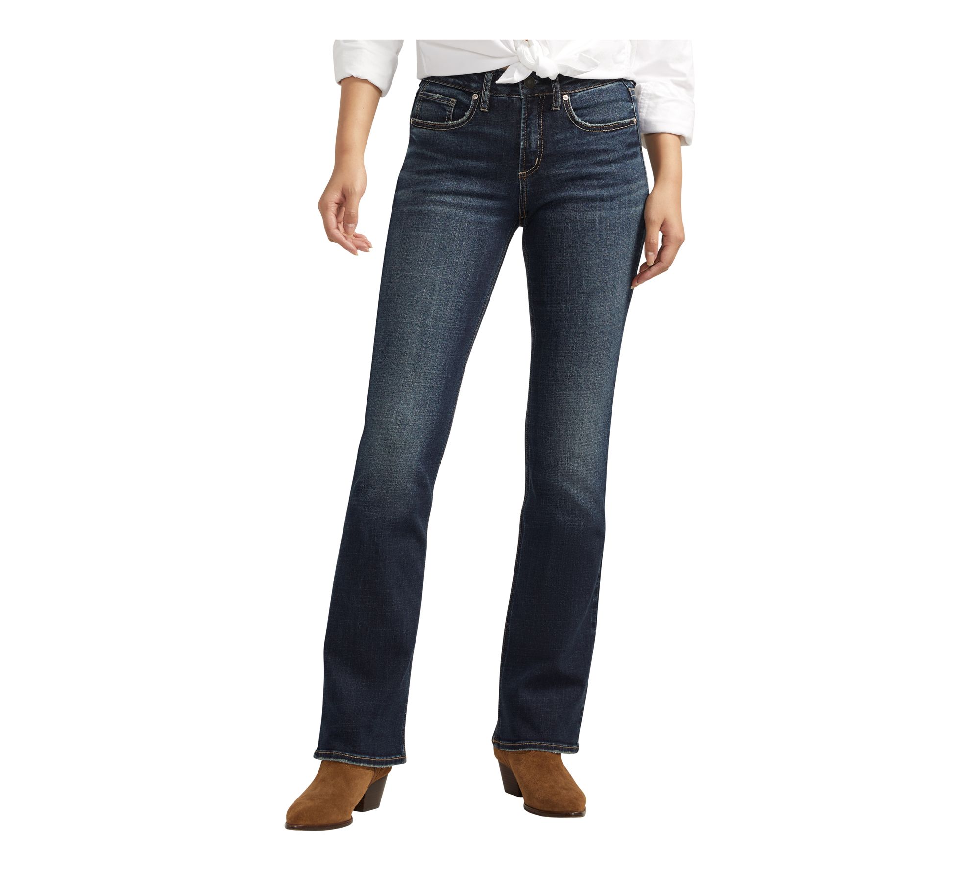 Silver Jeans Co. Women's Suki Mid Rise Slim Boo tcut Jeans